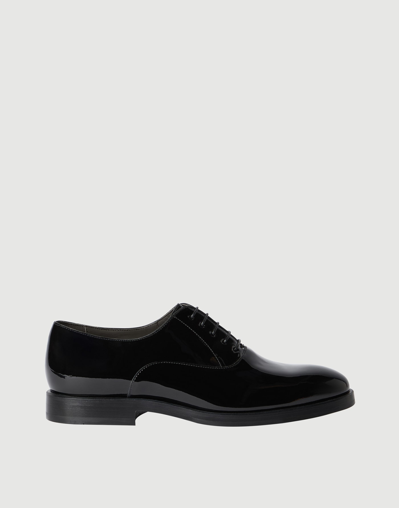 Oxford de piel de becerro barnizada Negro Hombre - Brunello Cucinelli