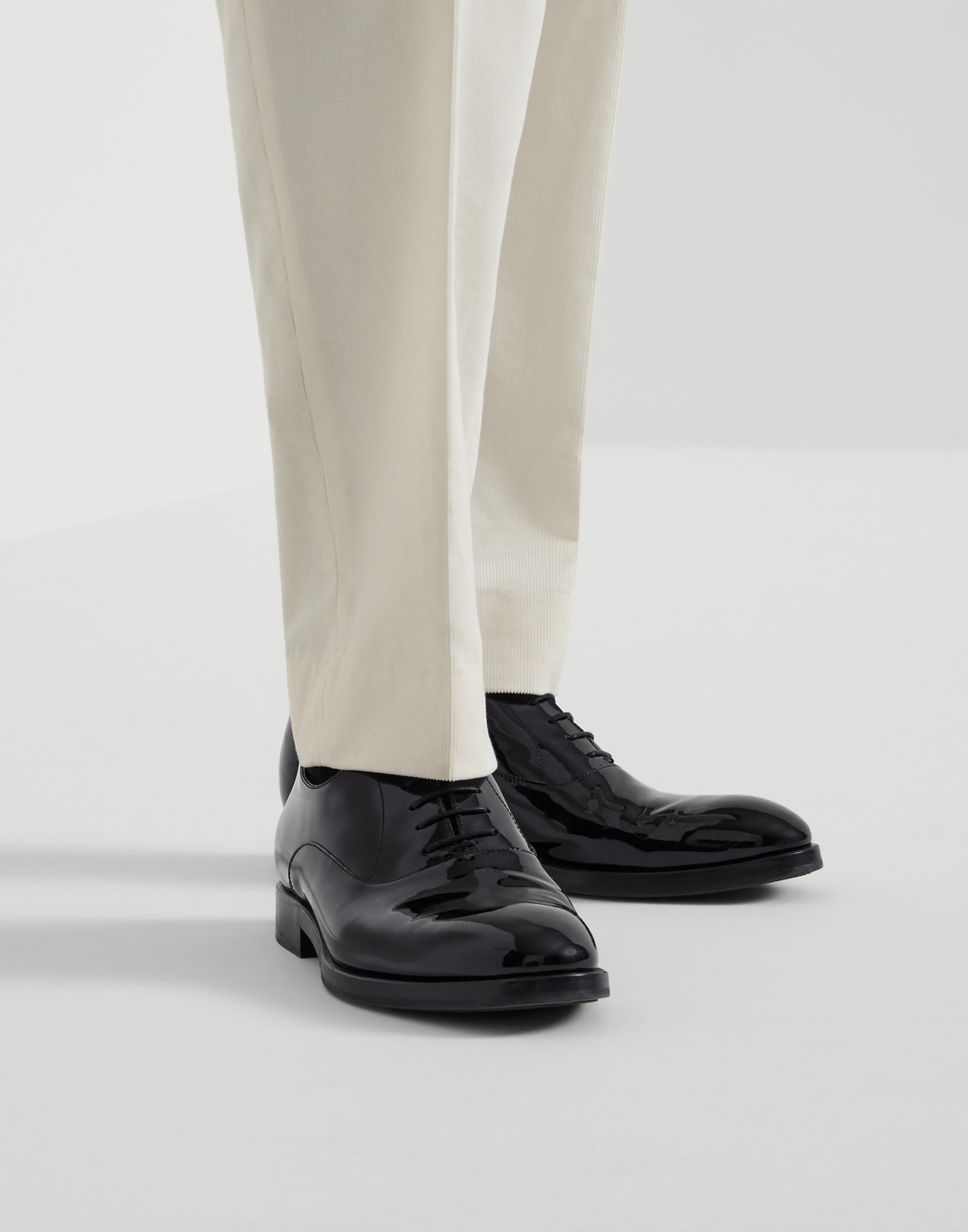 Oxford de piel de becerro barnizada Negro Hombre - Brunello Cucinelli
