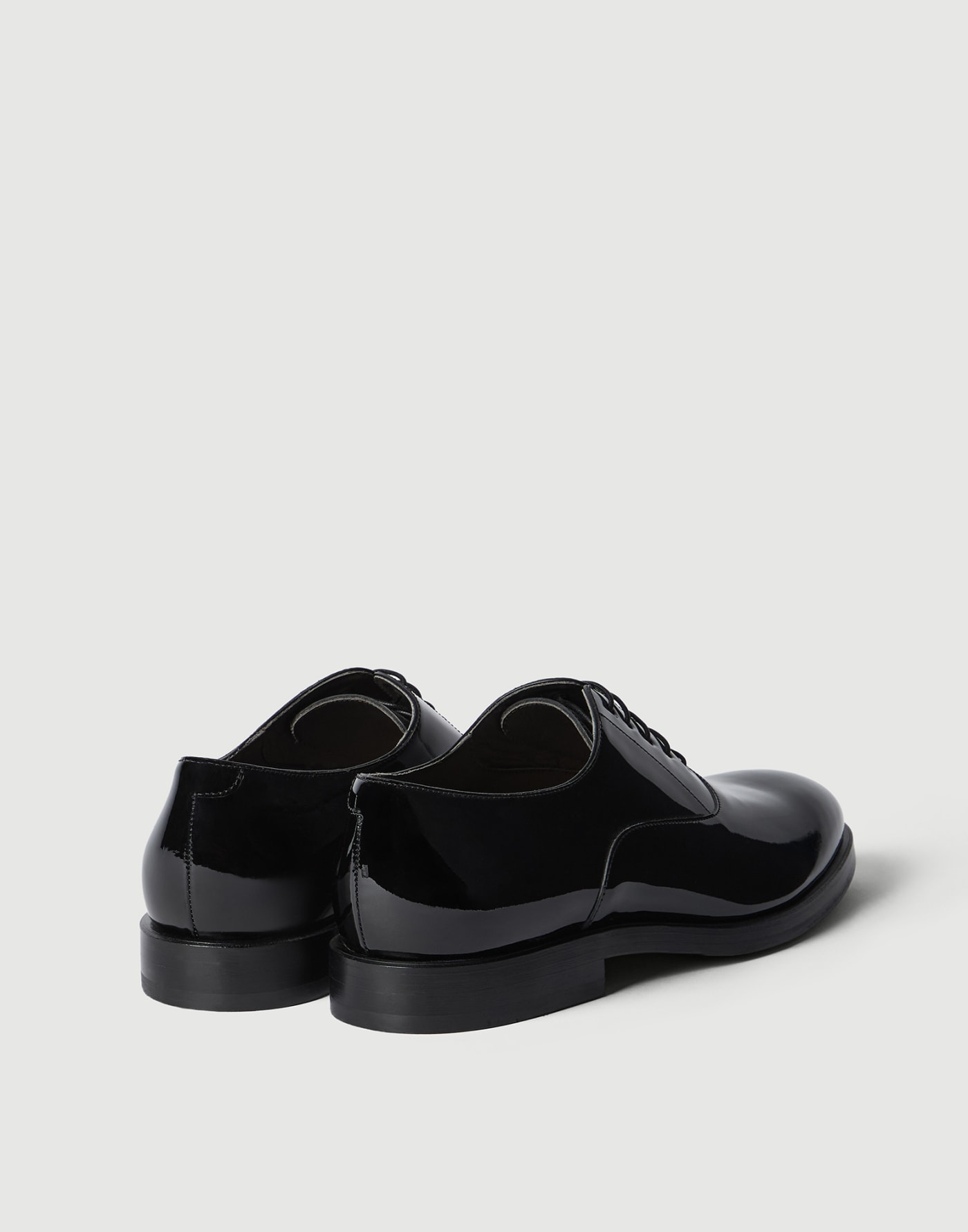 Oxford de piel de becerro barnizada Negro Hombre - Brunello Cucinelli