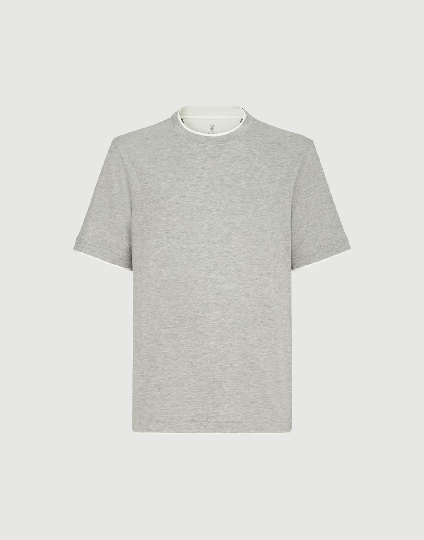 Lightweight jersey T-shirt Grey Man - Brunello Cucinelli