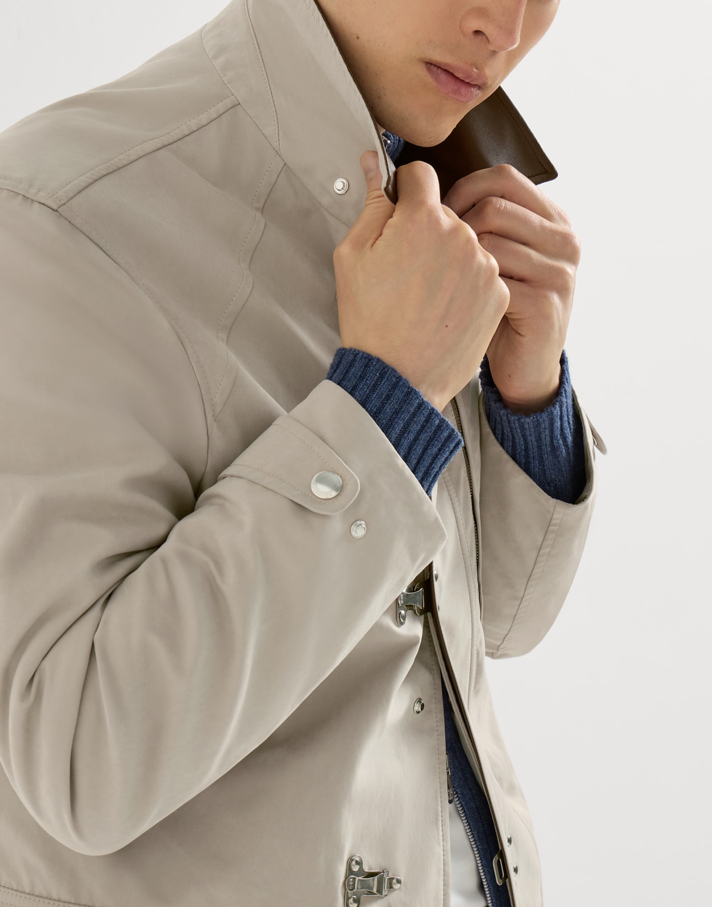 Water-resistant microfiber outerwear Beige Man - Brunello Cucinelli