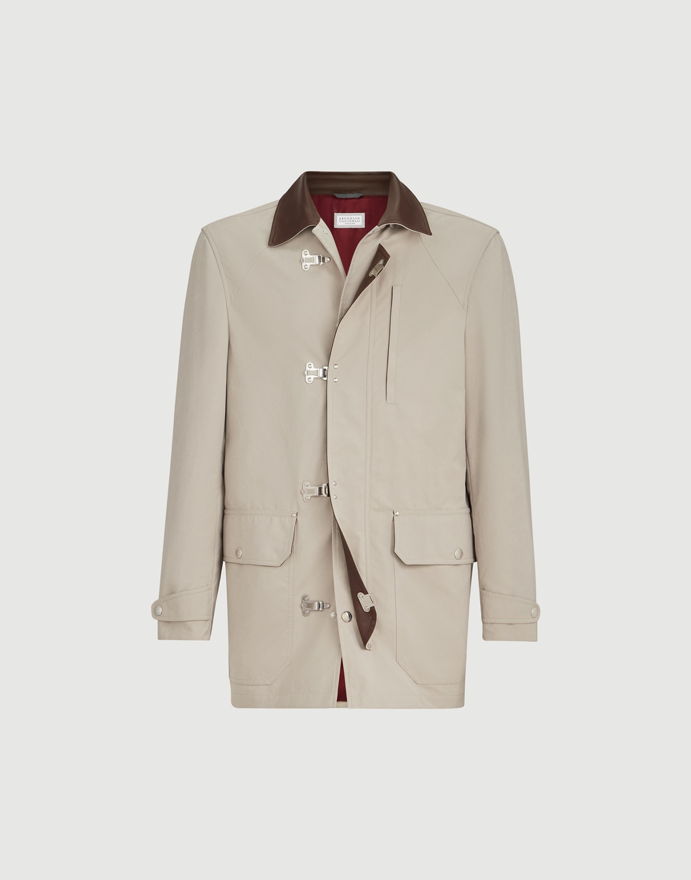 Water-resistant microfiber outerwear Beige Man - Brunello Cucinelli