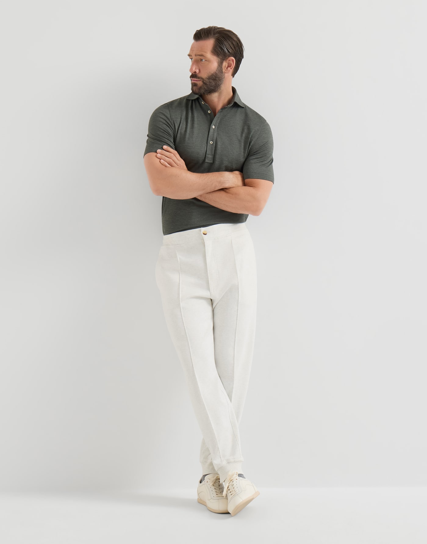 Double cloth trousers Travertine Man - Brunello Cucinelli