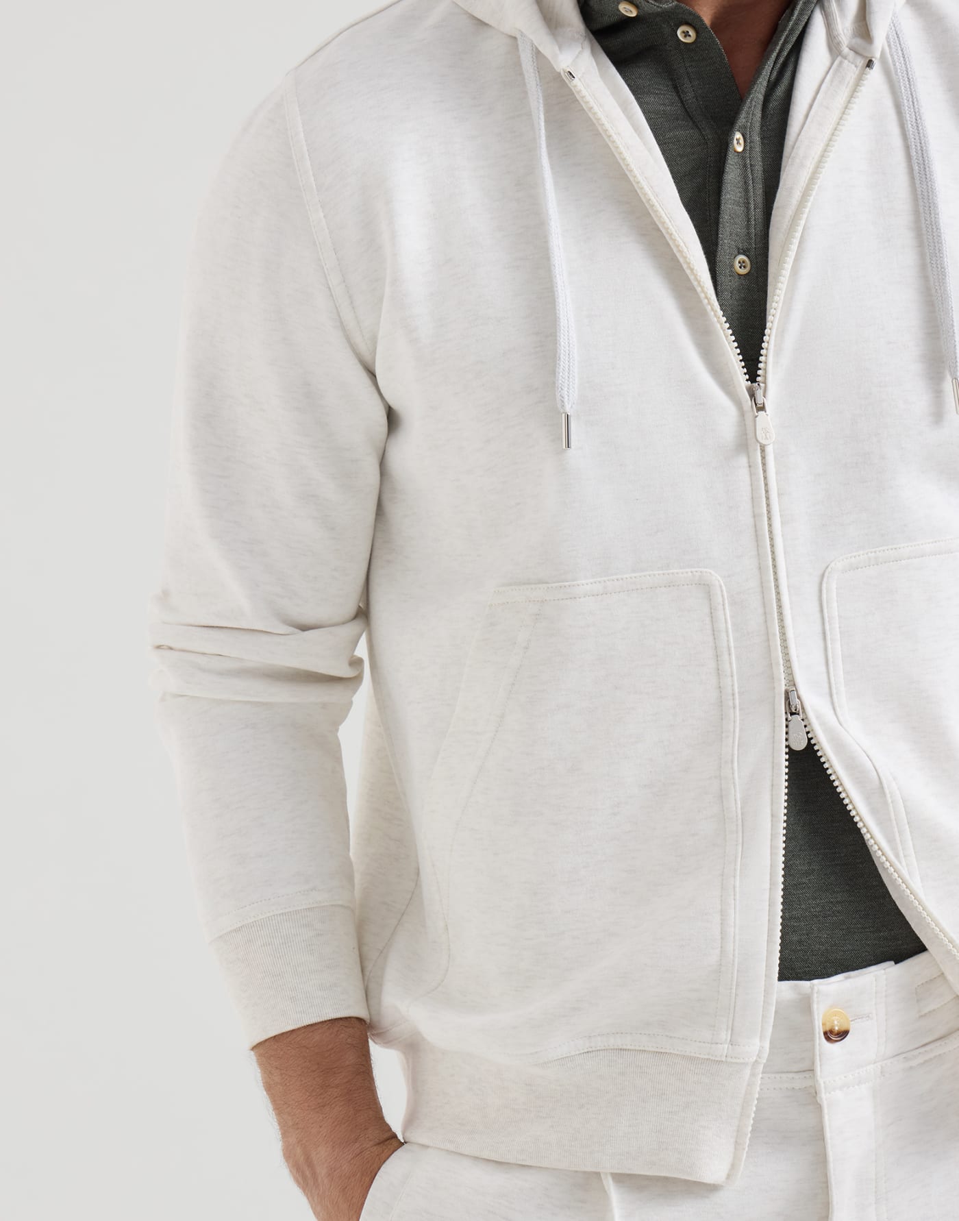 Double cloth sweatshirt White Man - Brunello Cucinelli