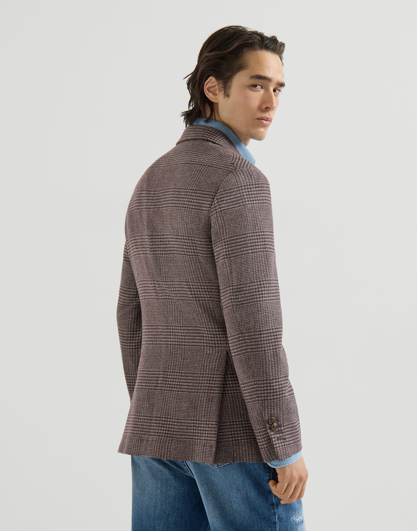 Prince of Wales Cavallo blazer Blueberry Man - Brunello Cucinelli