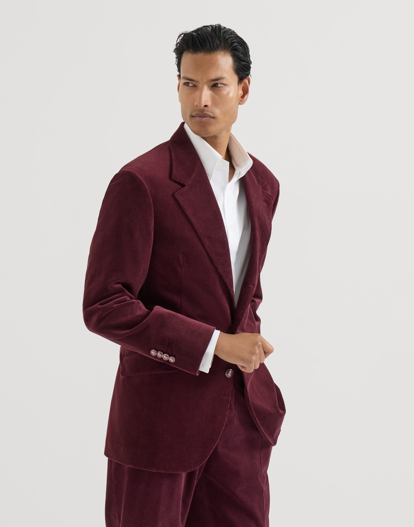 Corduroy blazer Burgundy Man - Brunello Cucinelli