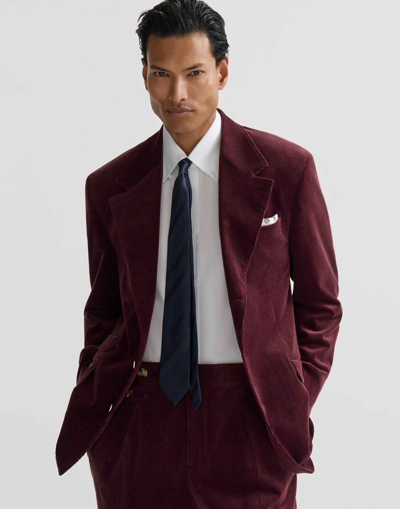 Corduroy blazer Burgundy Man - Brunello Cucinelli