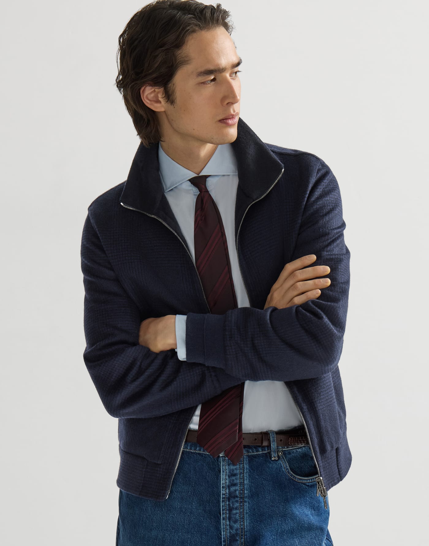 Reversible bomber jacket Blue Man - Brunello Cucinelli