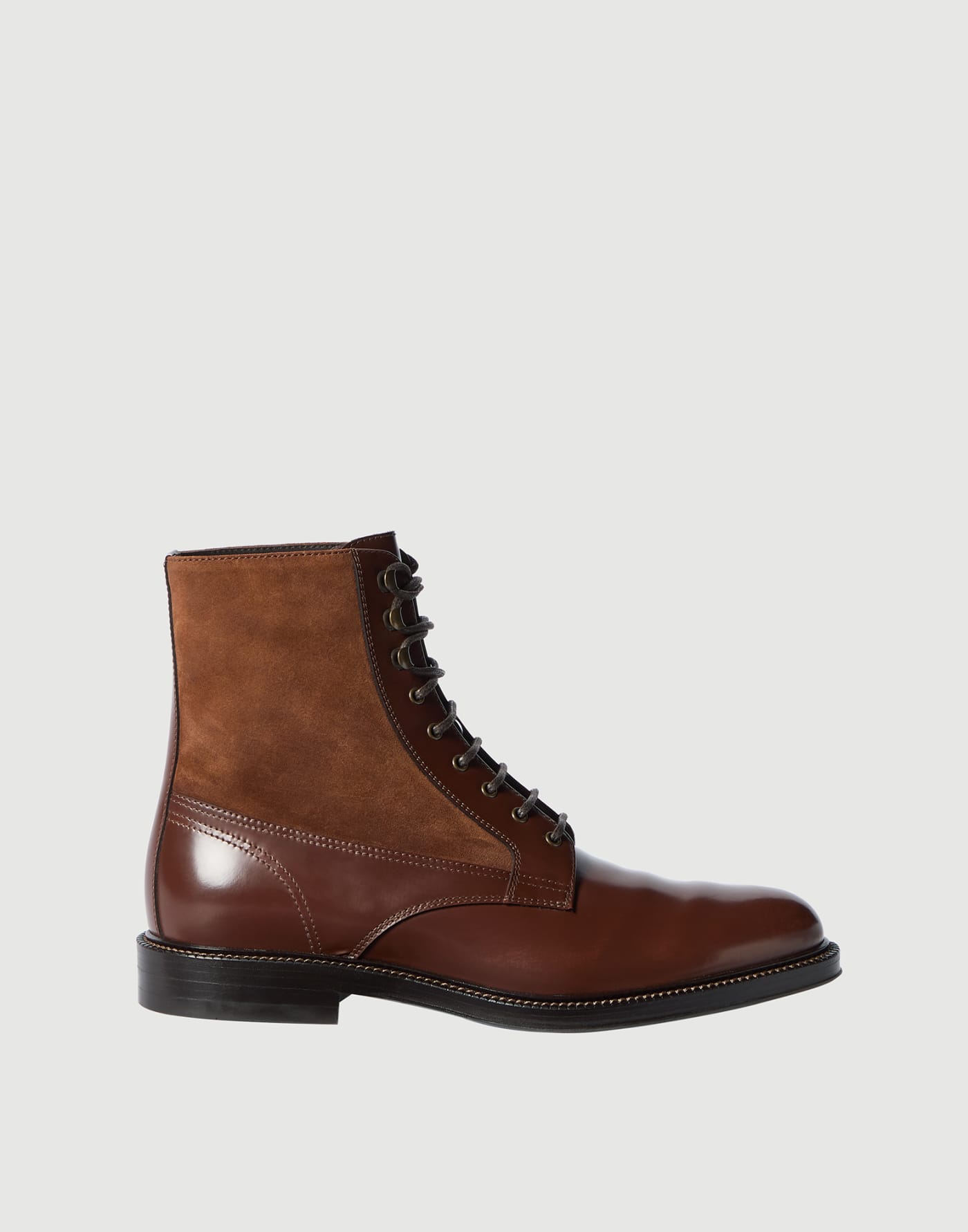 Calfskin and suede boots Leather Man - Brunello Cucinelli