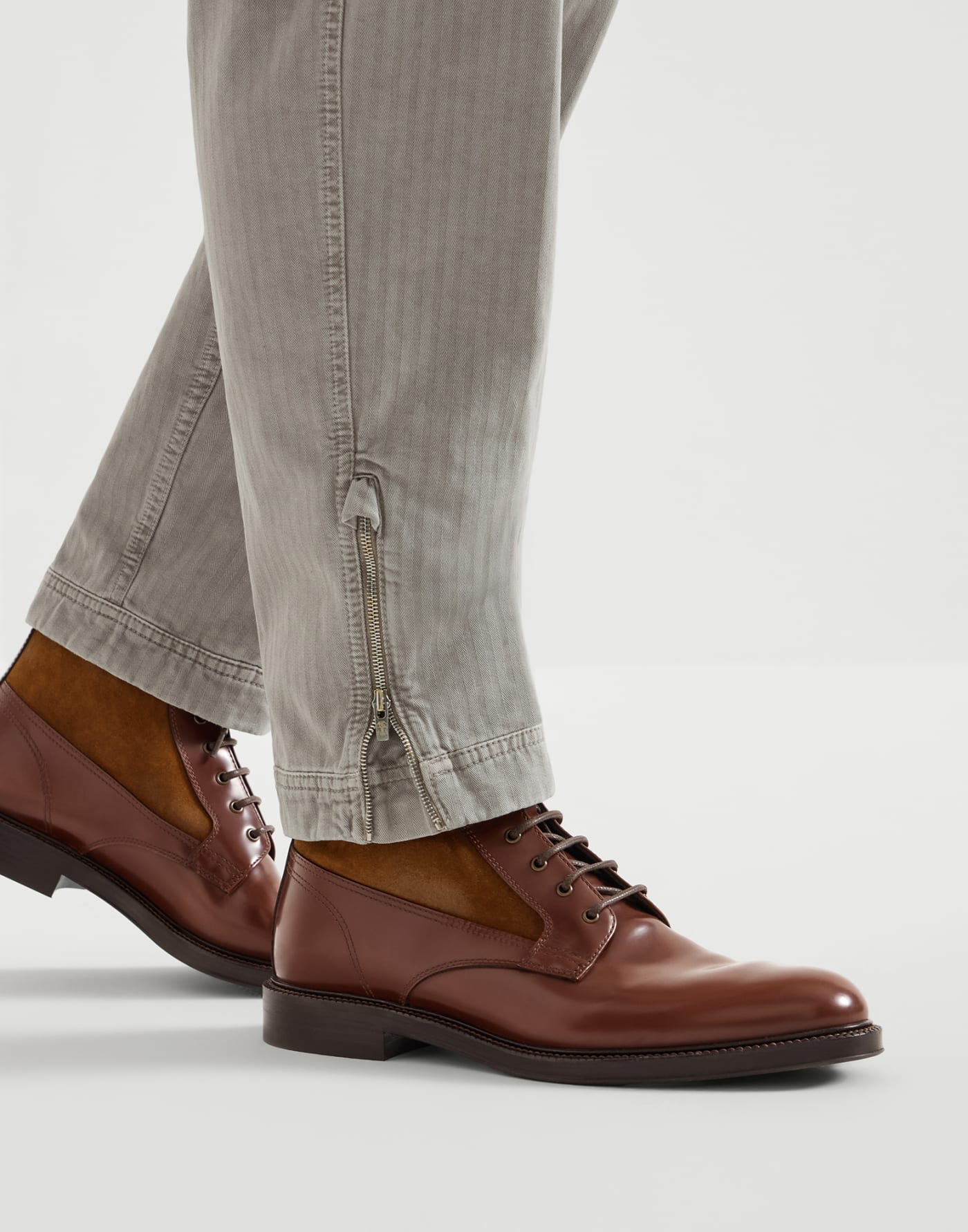 Calfskin and suede boots Leather Man - Brunello Cucinelli