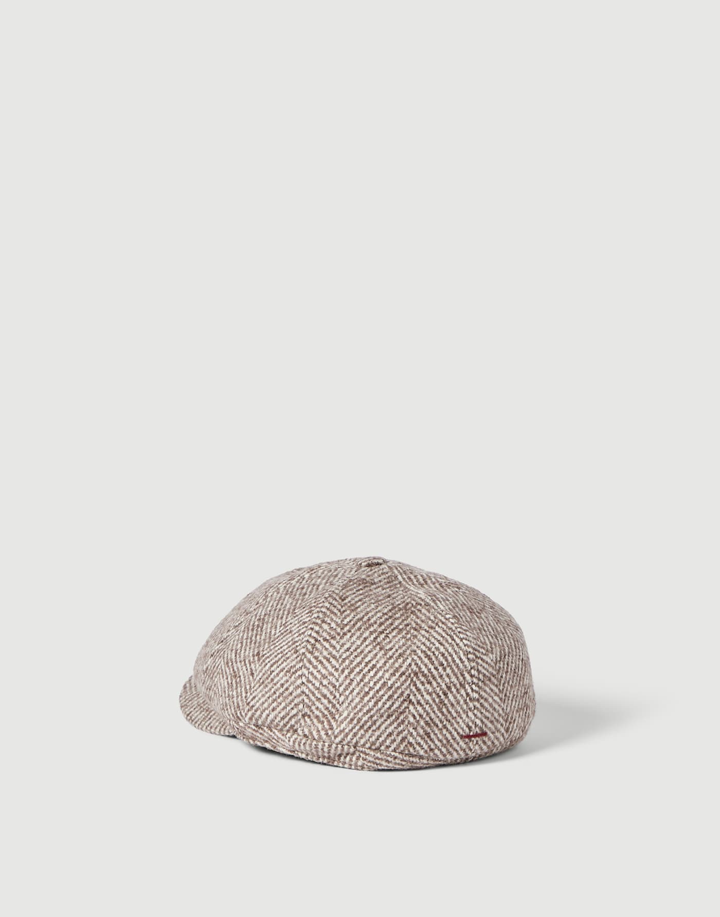 Wool and alpaca chevron flat cap Sand Man - Brunello Cucinelli