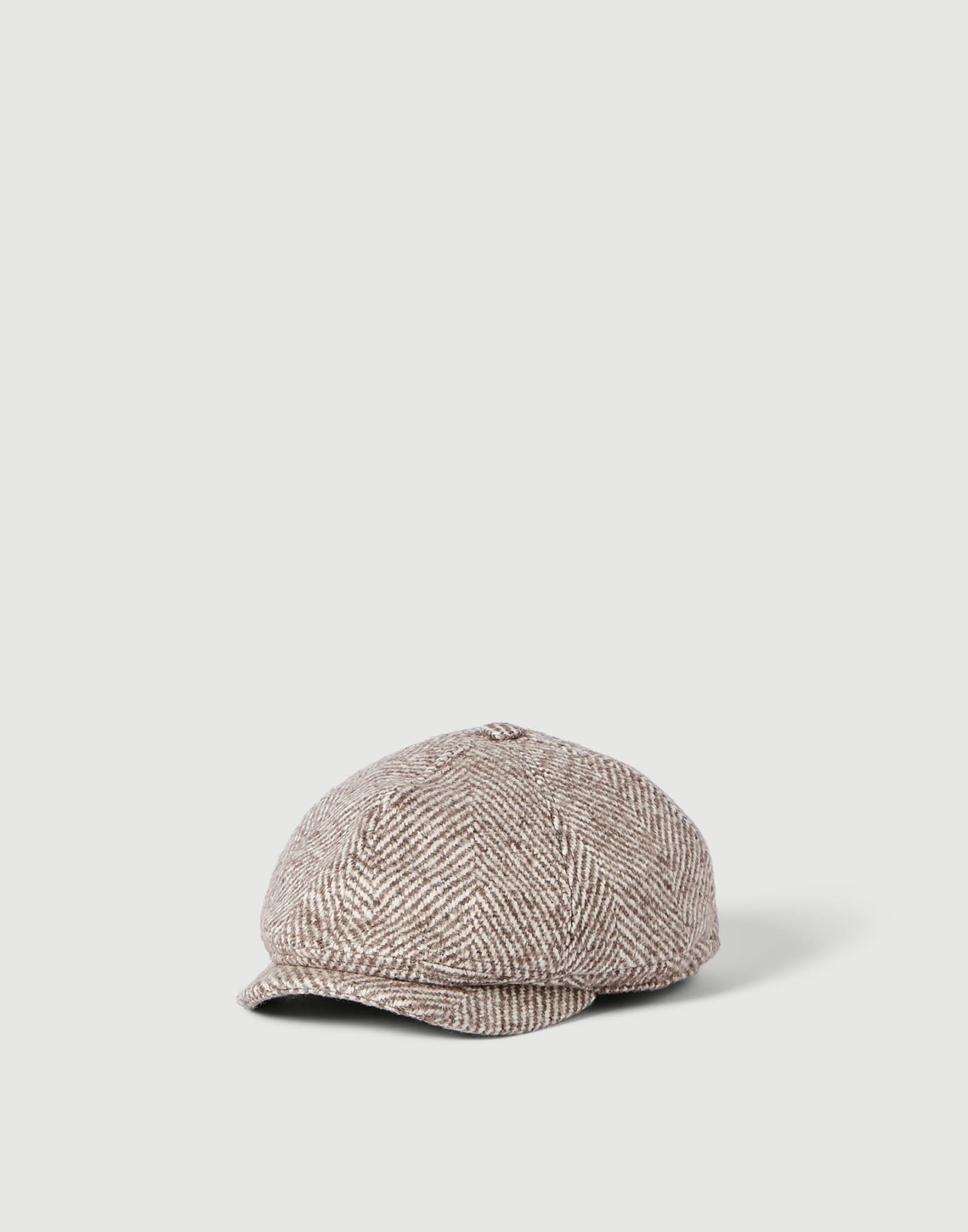 Wool and alpaca chevron flat cap Sand Man - Brunello Cucinelli