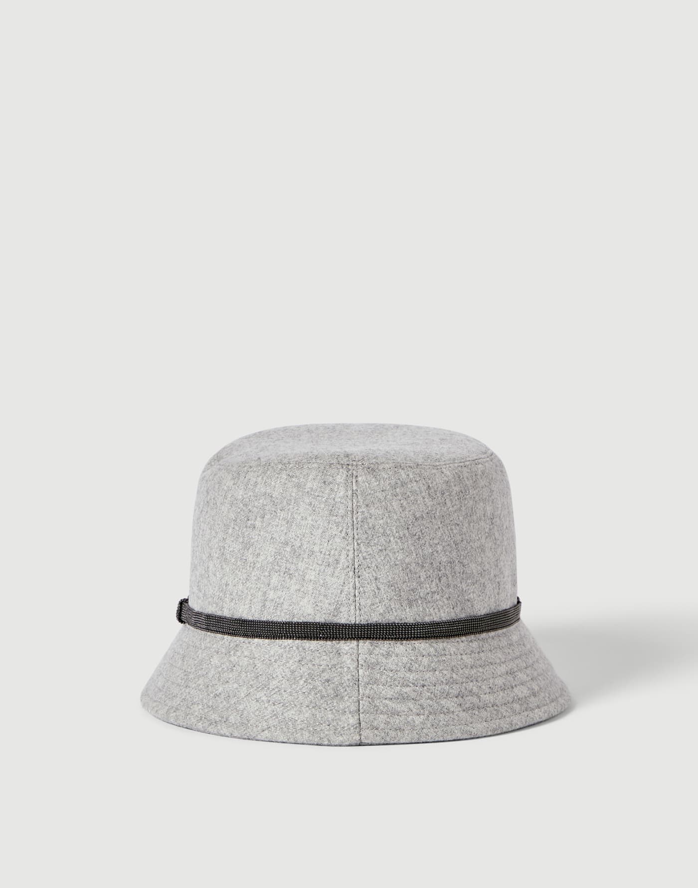 Bucket hat with monili Light Grey Woman - Brunello Cucinelli