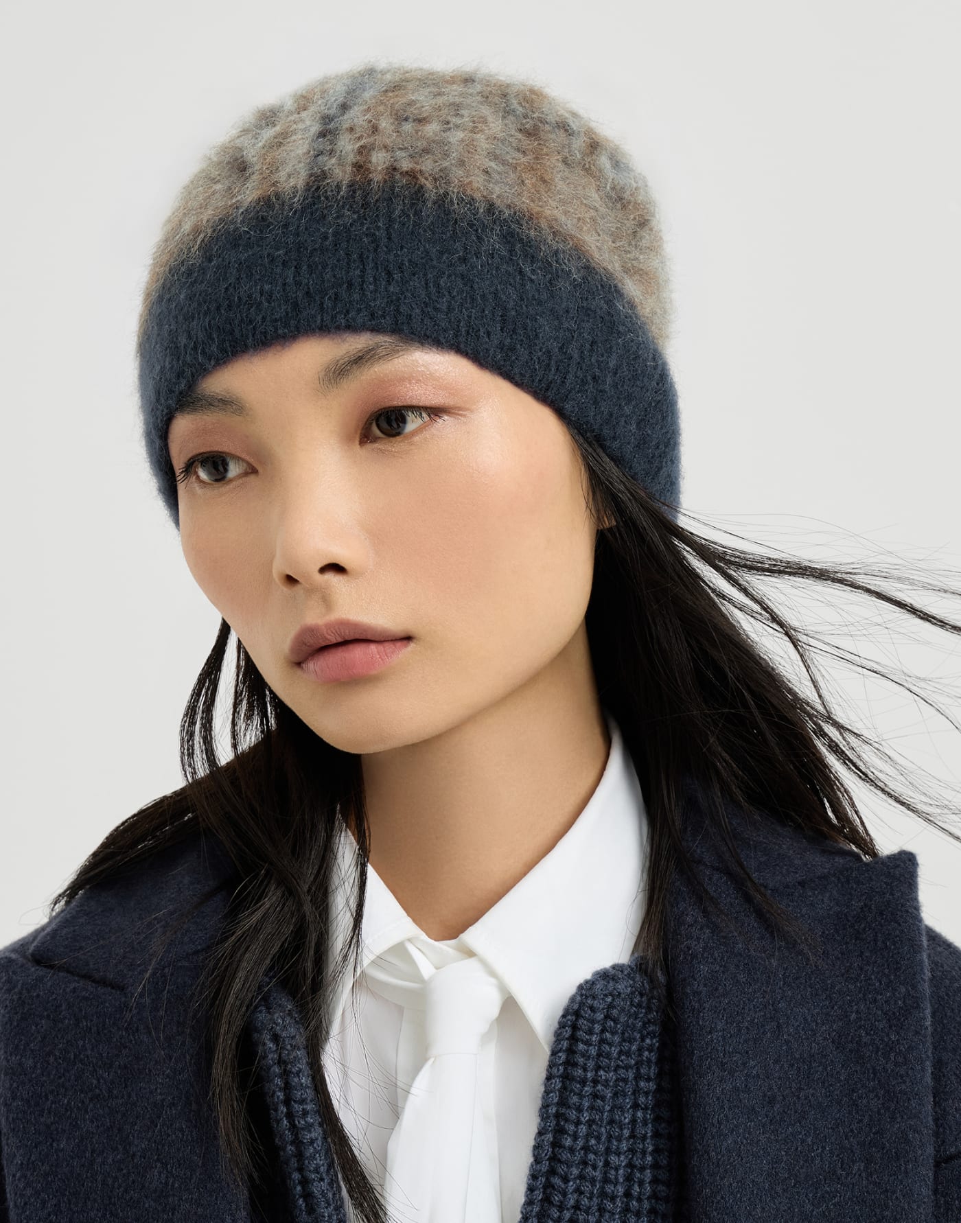 Bonnet Whispering Bloom Embroidery Gris Foncé Femme - Brunello Cucinelli