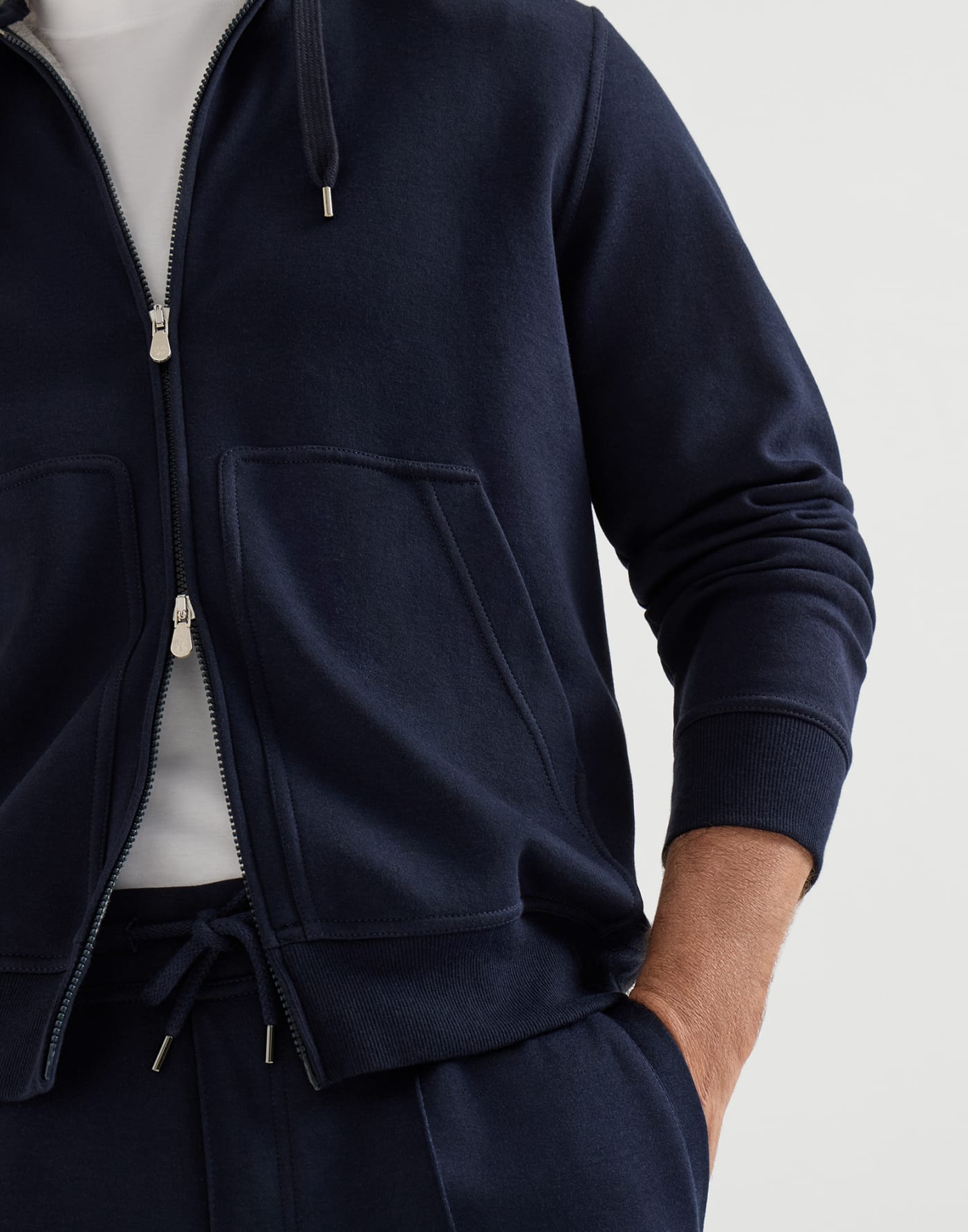 Sudadera de felpa doble Cobalto Hombre - Brunello Cucinelli
