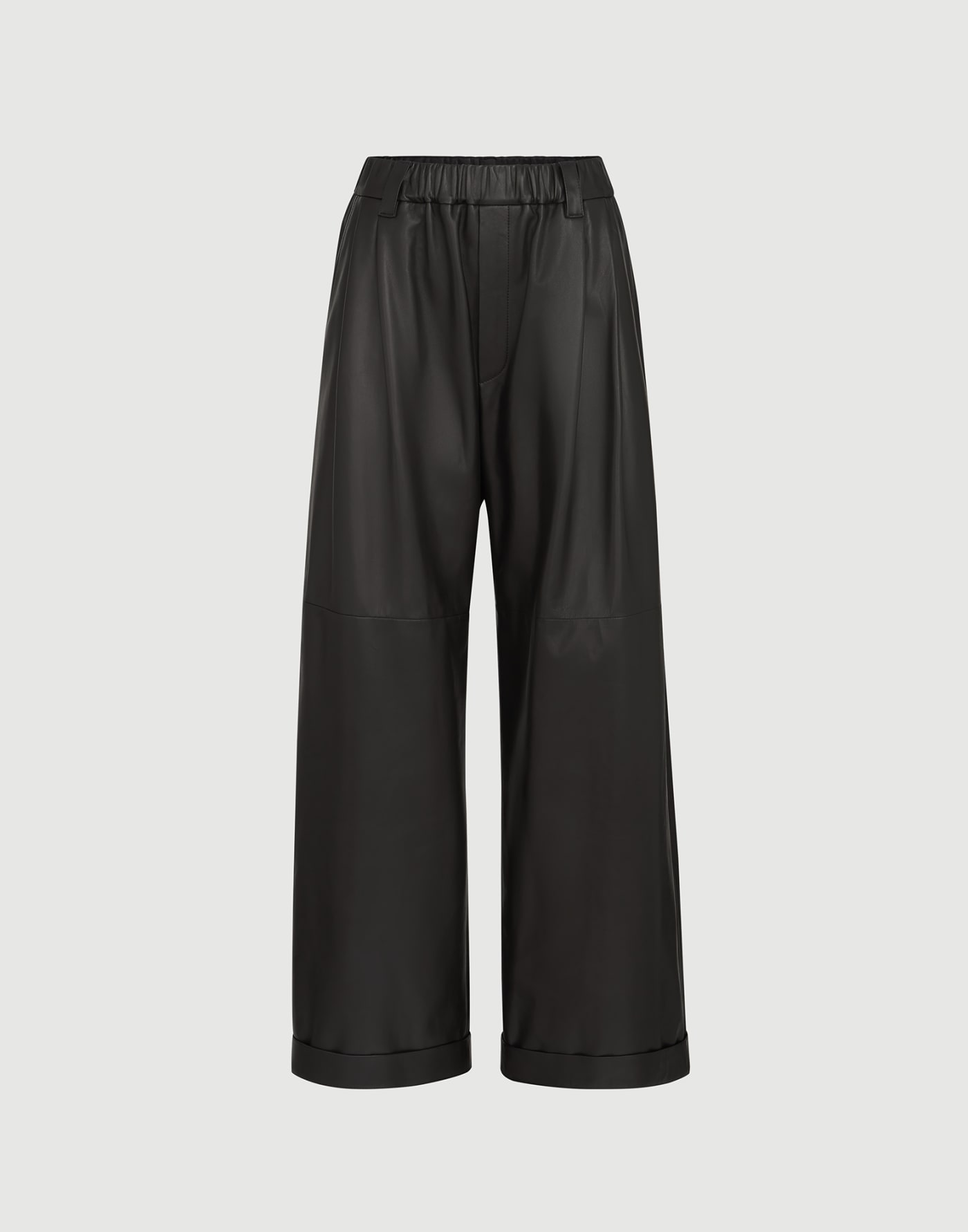 Брюки Baggy из наппы Чёрный Женщина - Brunello Cucinelli