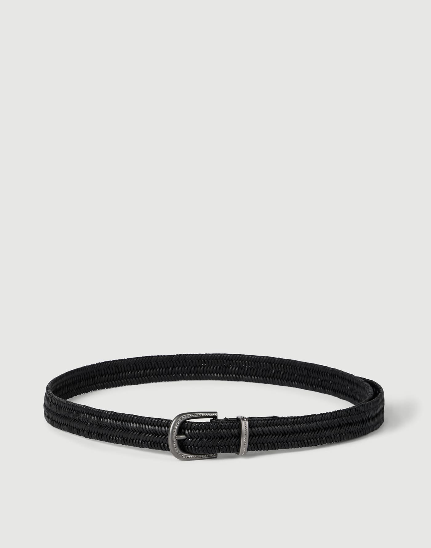 Braided leather belt Black Woman - Brunello Cucinelli