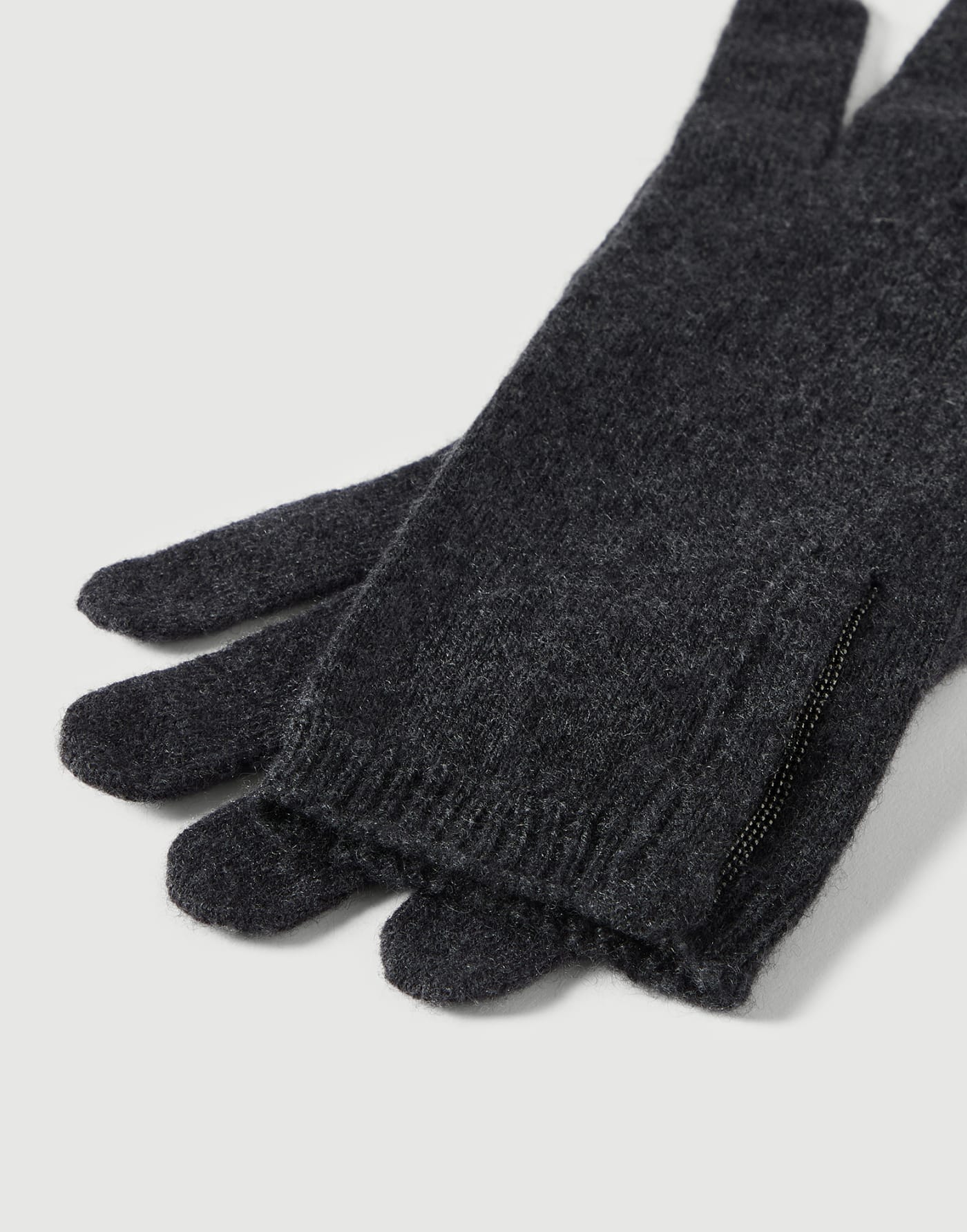 Cashmere knit gloves with monili Lignite Grey Woman - Brunello Cucinelli