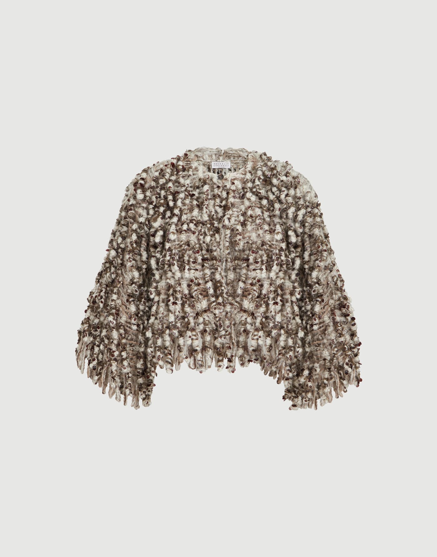 Dazzling Twist Embroidery cardigan Brown Woman - Brunello Cucinelli