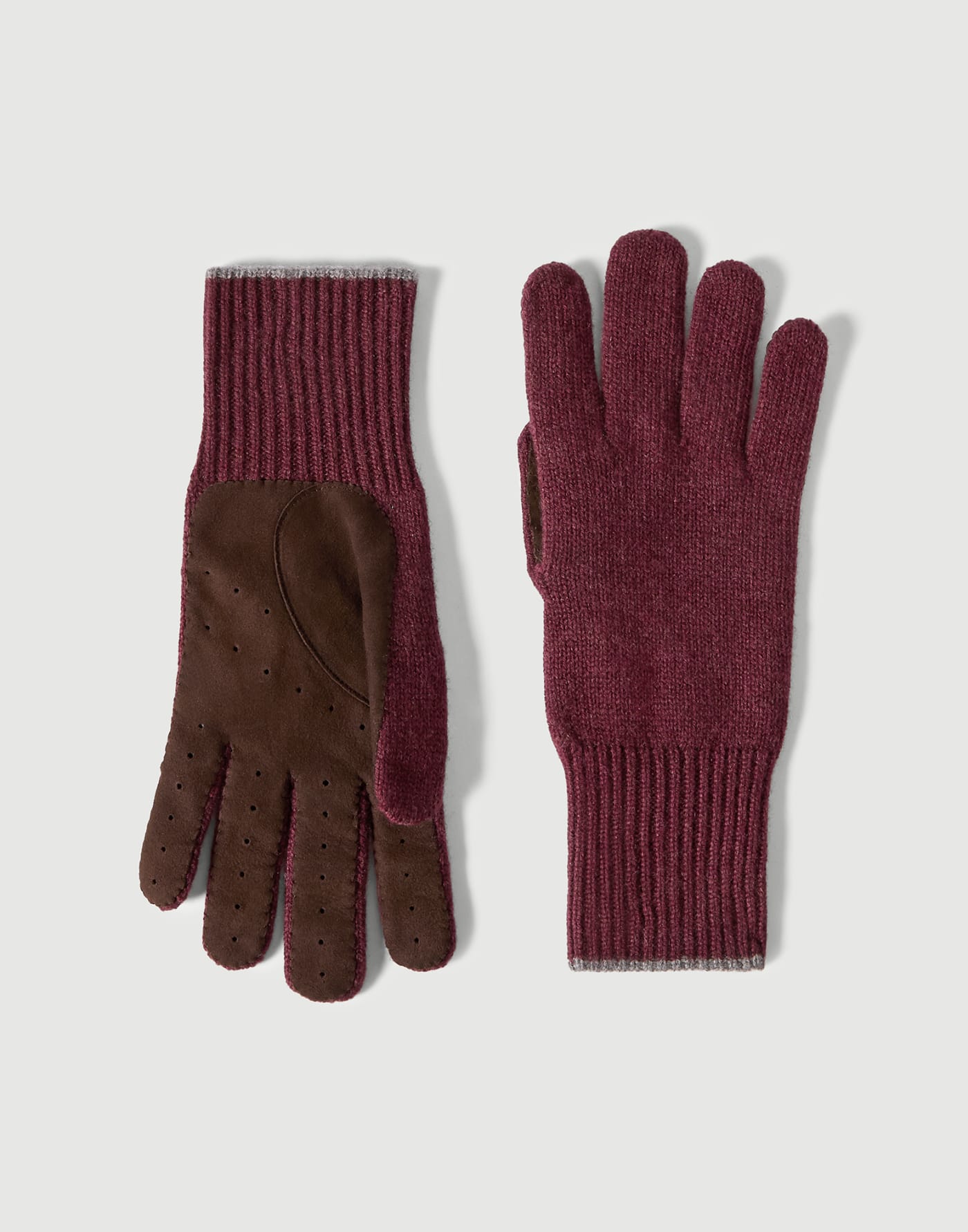 Cashmere knit gloves Brown Man - Brunello Cucinelli