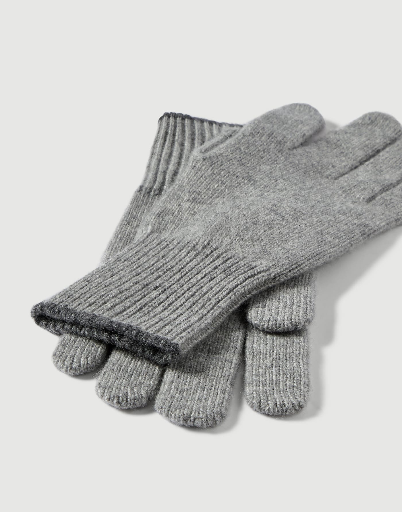 Cashmere knit gloves Light Grey Man - Brunello Cucinelli