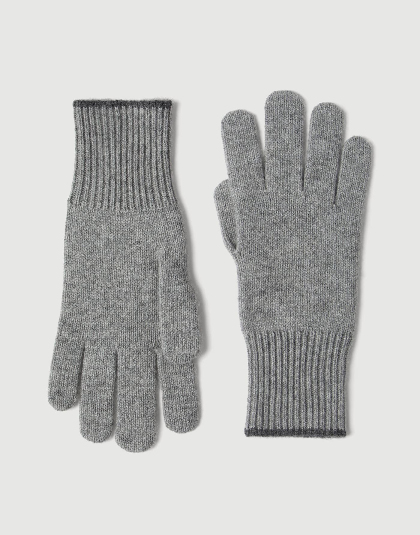 Cashmere knit gloves Light Grey Man - Brunello Cucinelli