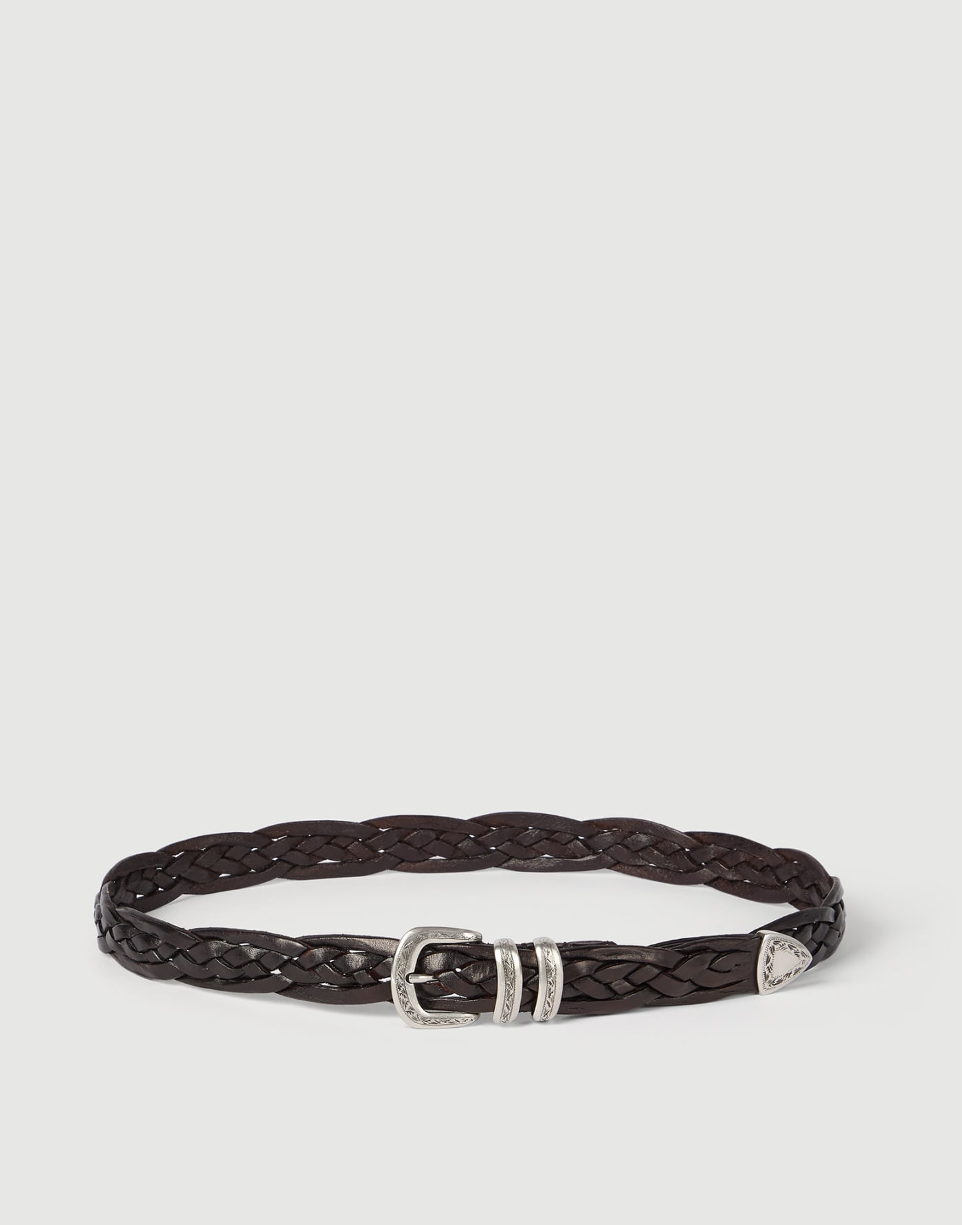 Calfskin braided belt Brown Man - Brunello Cucinelli