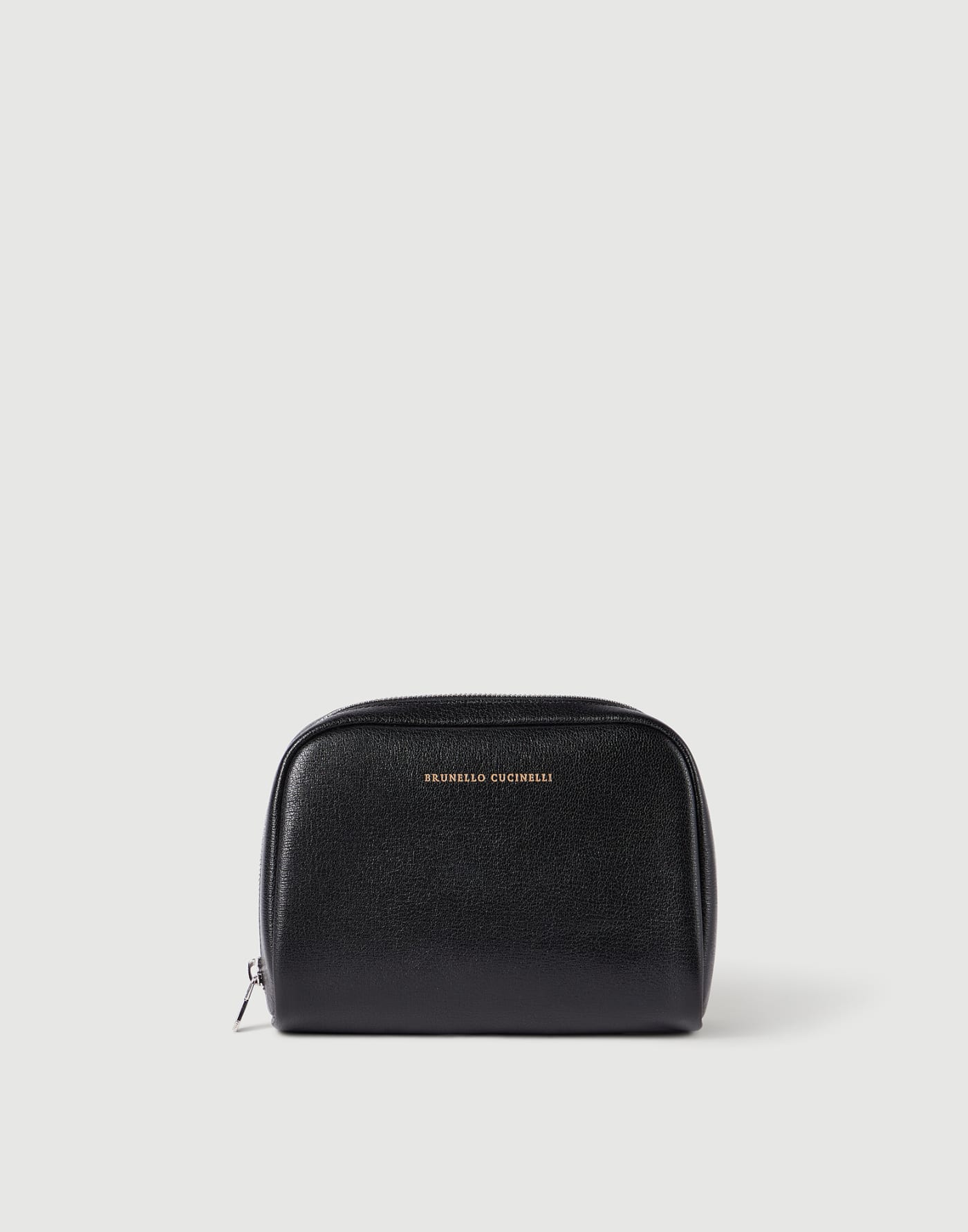 Brushed leather slim beauty case Black Man - Brunello Cucinelli