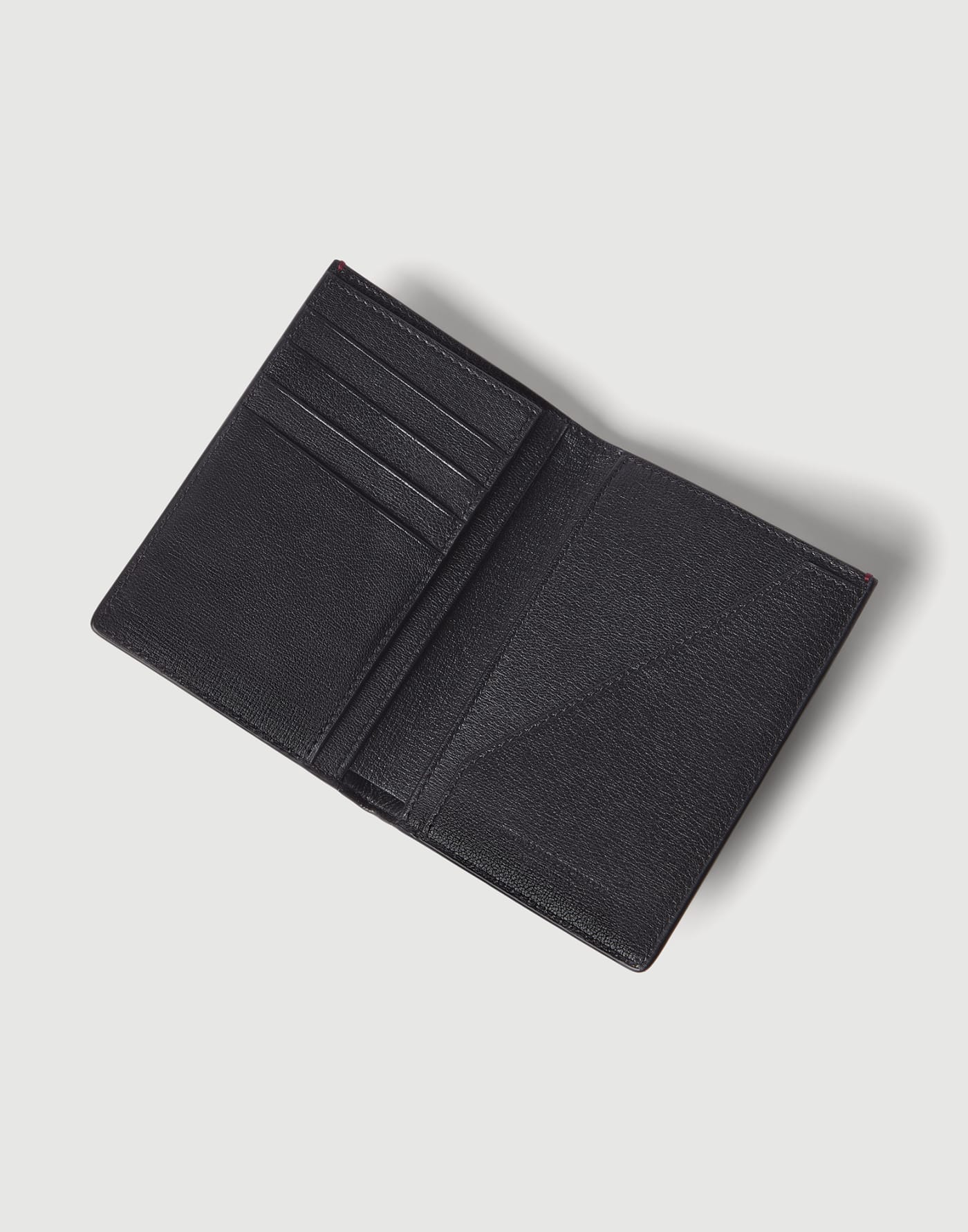 Brushed leather passport holder Black Man - Brunello Cucinelli