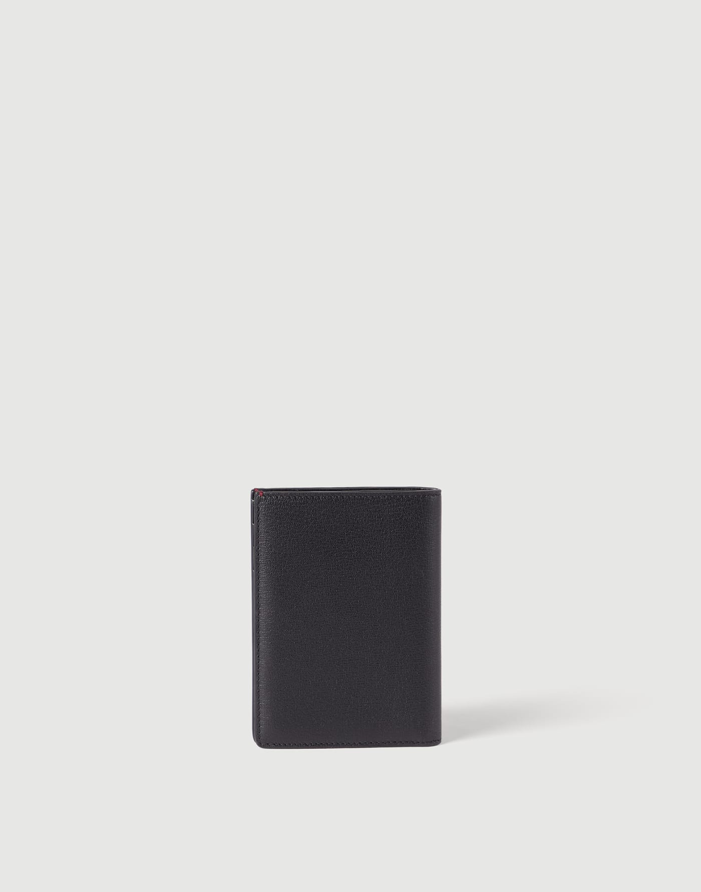 Brushed leather passport holder Black Man - Brunello Cucinelli