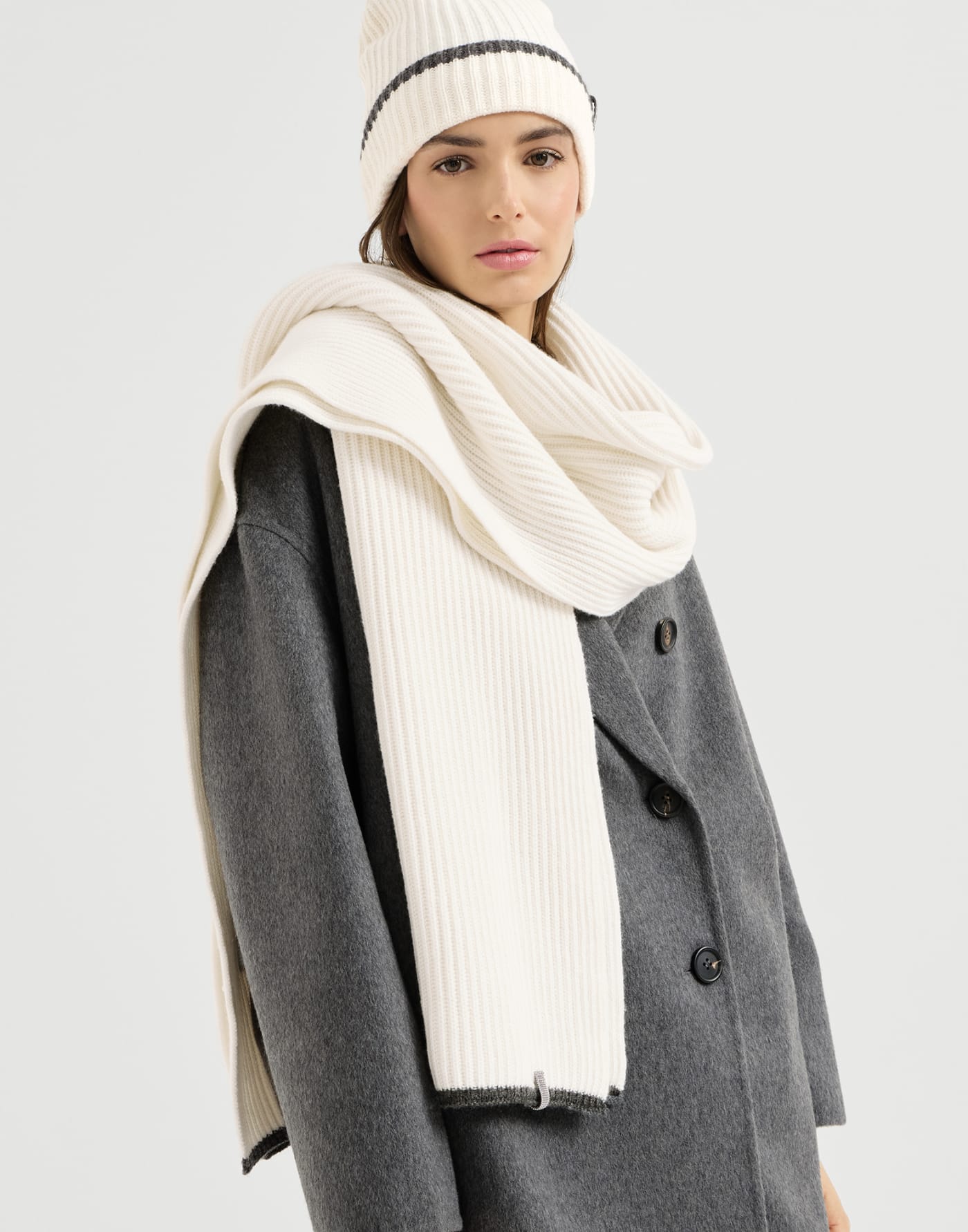 Cashmere knit scarf Panama Woman - Brunello Cucinelli