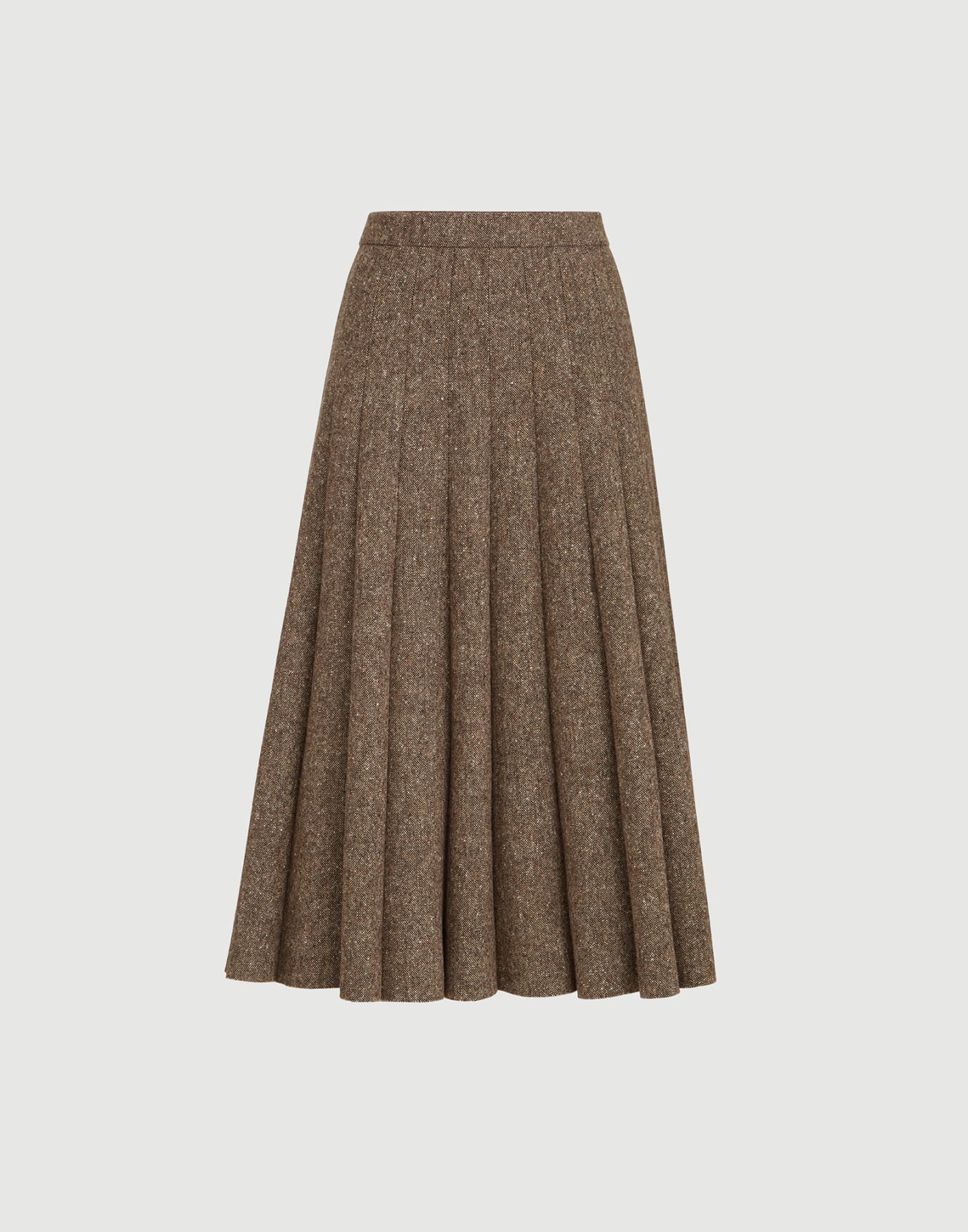 Gonna Pleated in donegal Marrone Chiaro Donna - Brunello Cucinelli