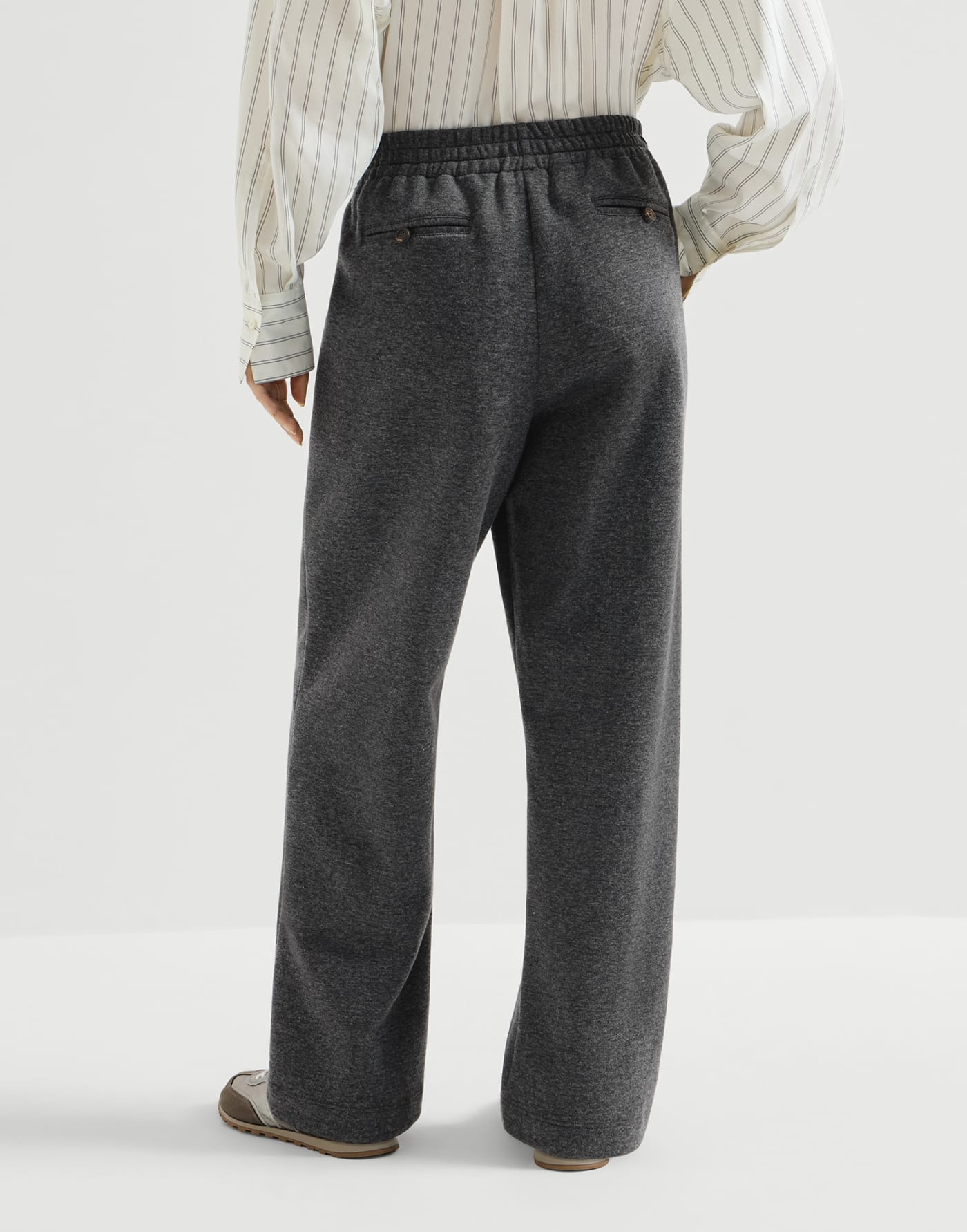 Interlock track trousers Anthracite Woman - Brunello Cucinelli