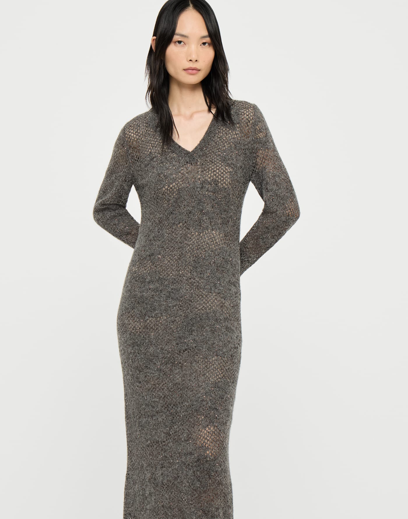 Lace flowers dress Lead Woman - Brunello Cucinelli