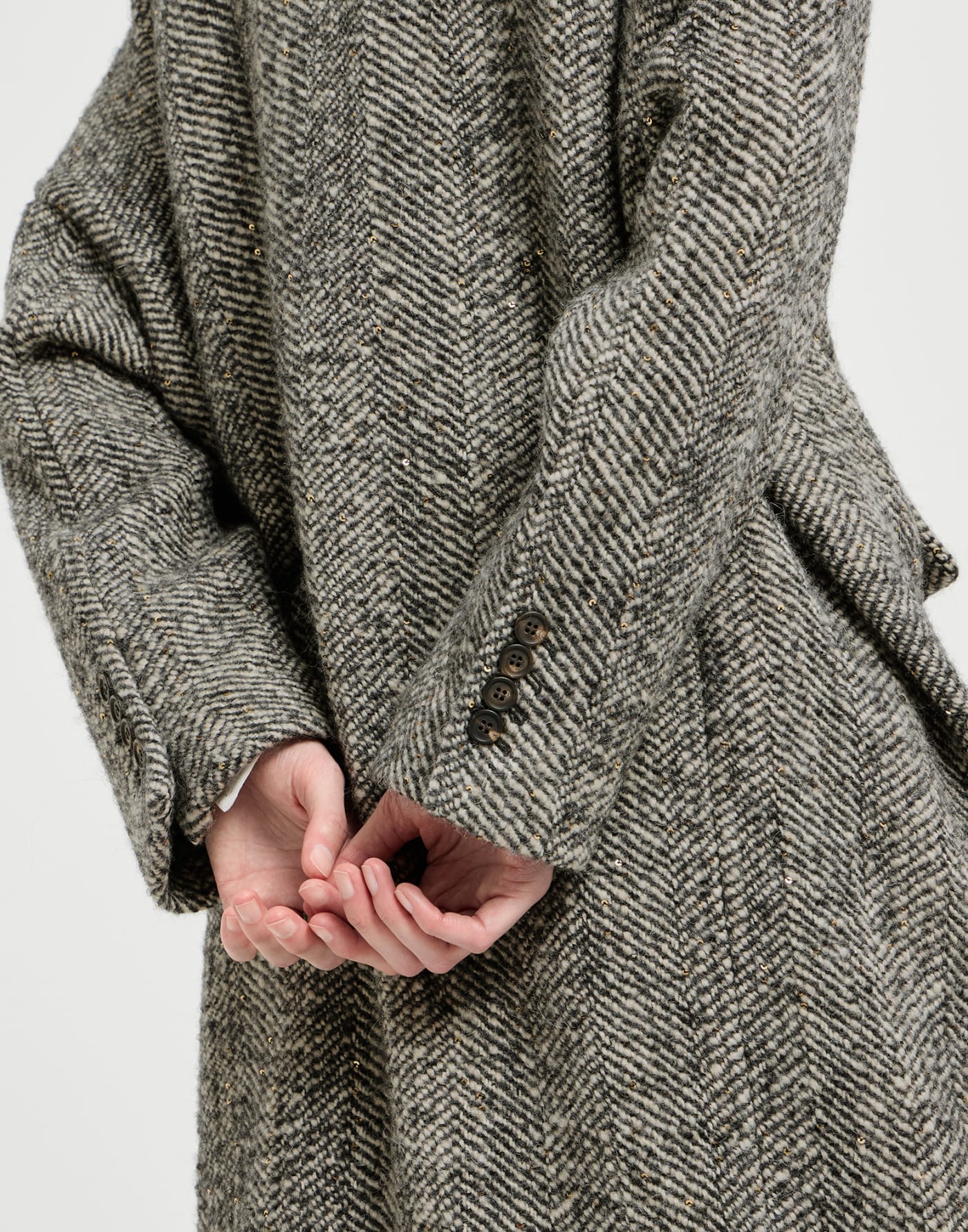Dazzling chevron coat Brown Woman - Brunello Cucinelli