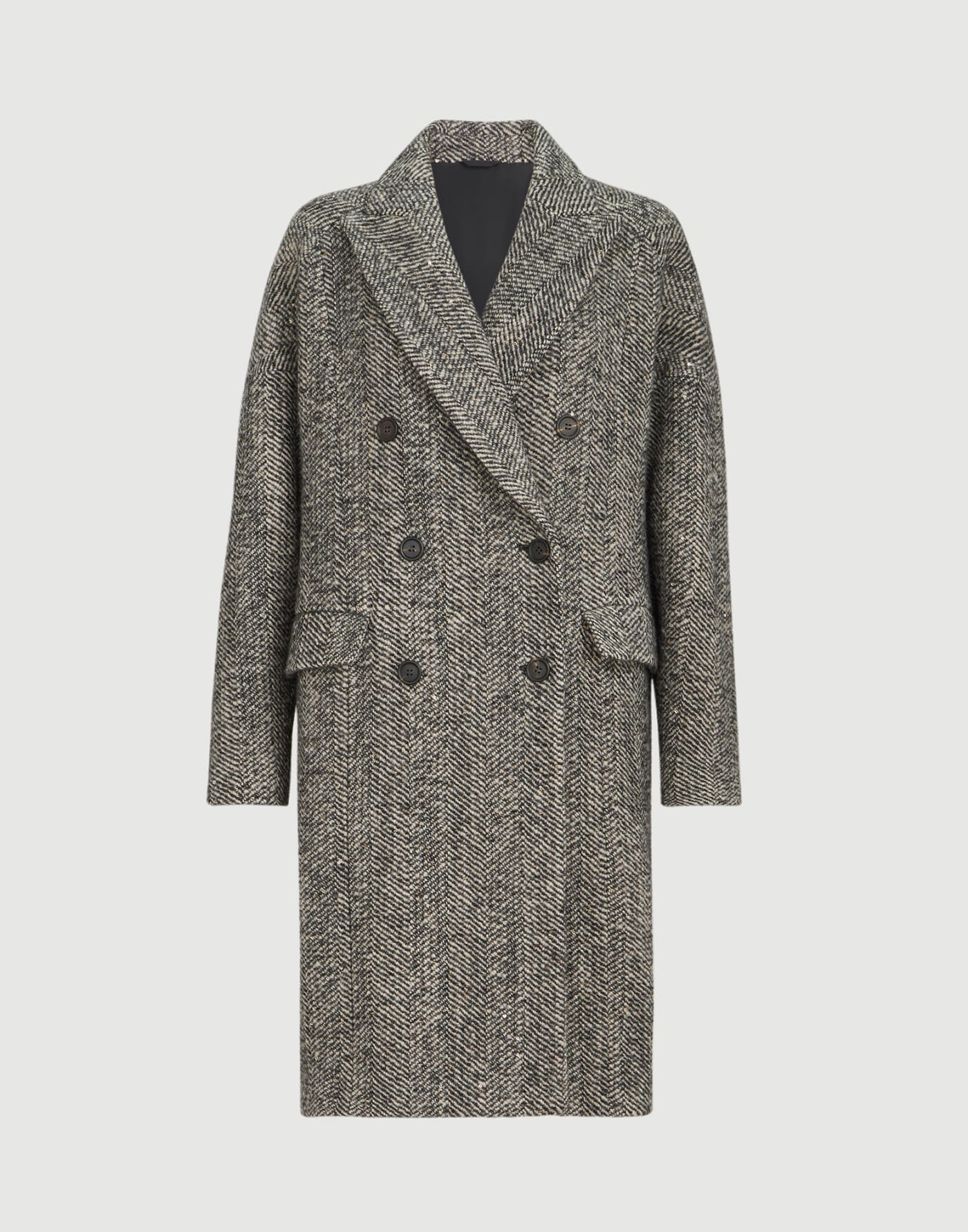 Dazzling chevron coat Brown Woman - Brunello Cucinelli