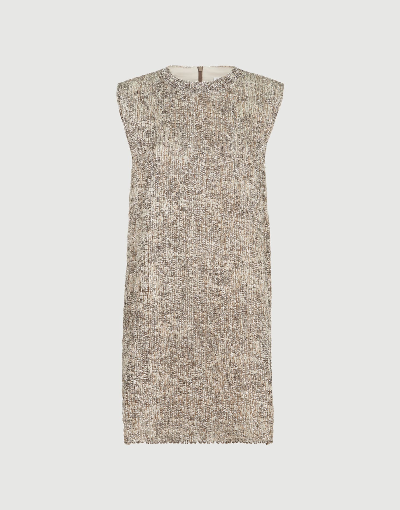 Dazzling Craquelé Embroidery Mini dress Silver Woman - Brunello Cucinelli