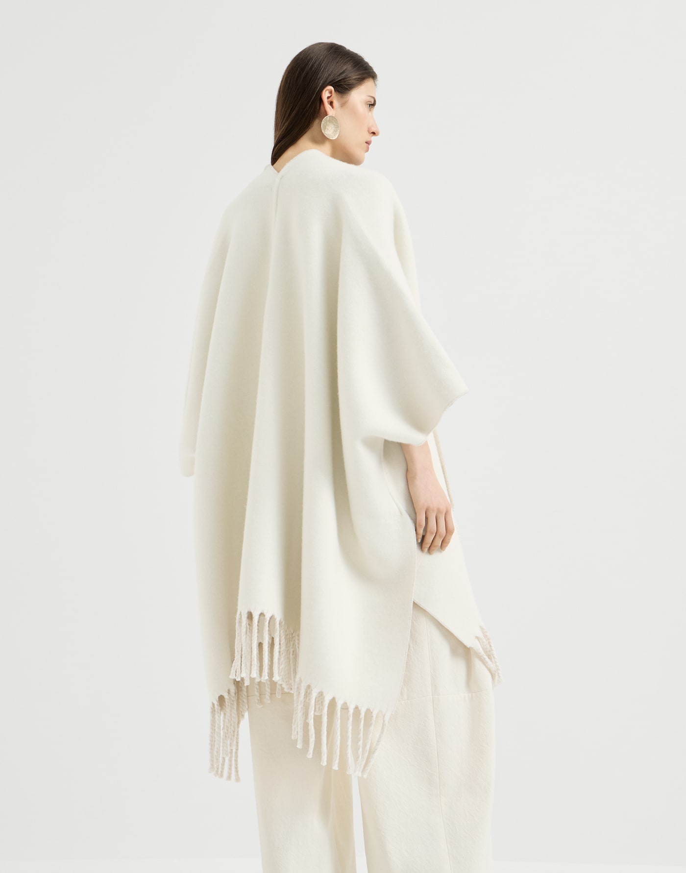 Wool and cashmere reversible poncho Panama Woman - Brunello Cucinelli
