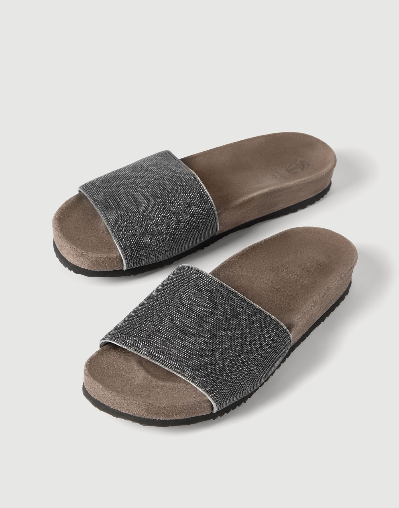 Suede slides Silver Woman - Brunello Cucinelli