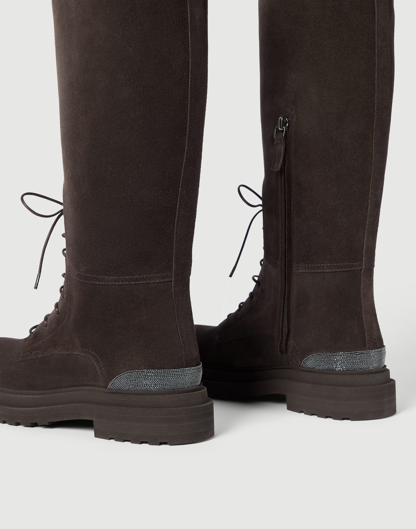 Botas en piel de ante con Monile Pimienta Mujer - Brunello Cucinelli