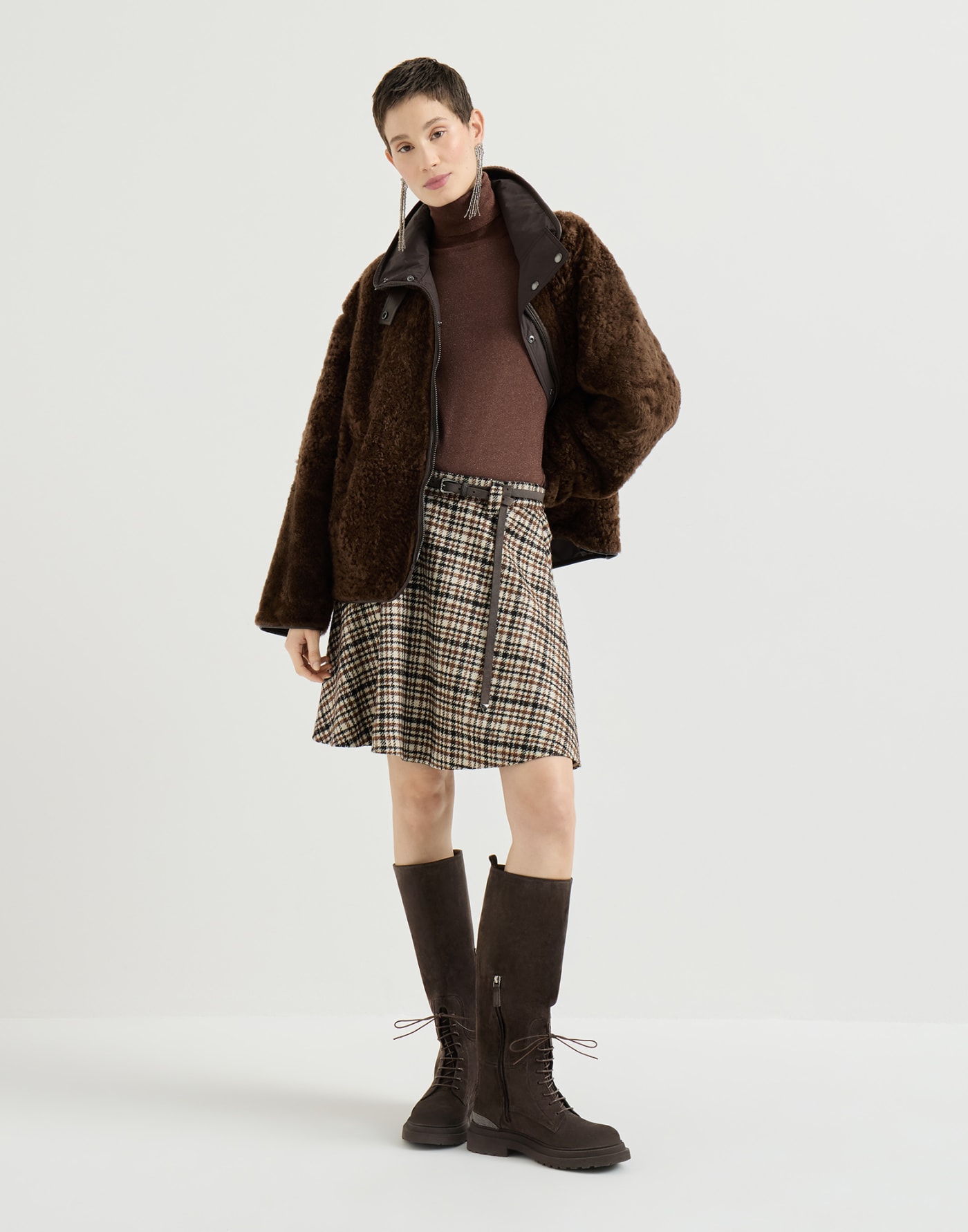 Botas en piel de ante con Monile Pimienta Mujer - Brunello Cucinelli