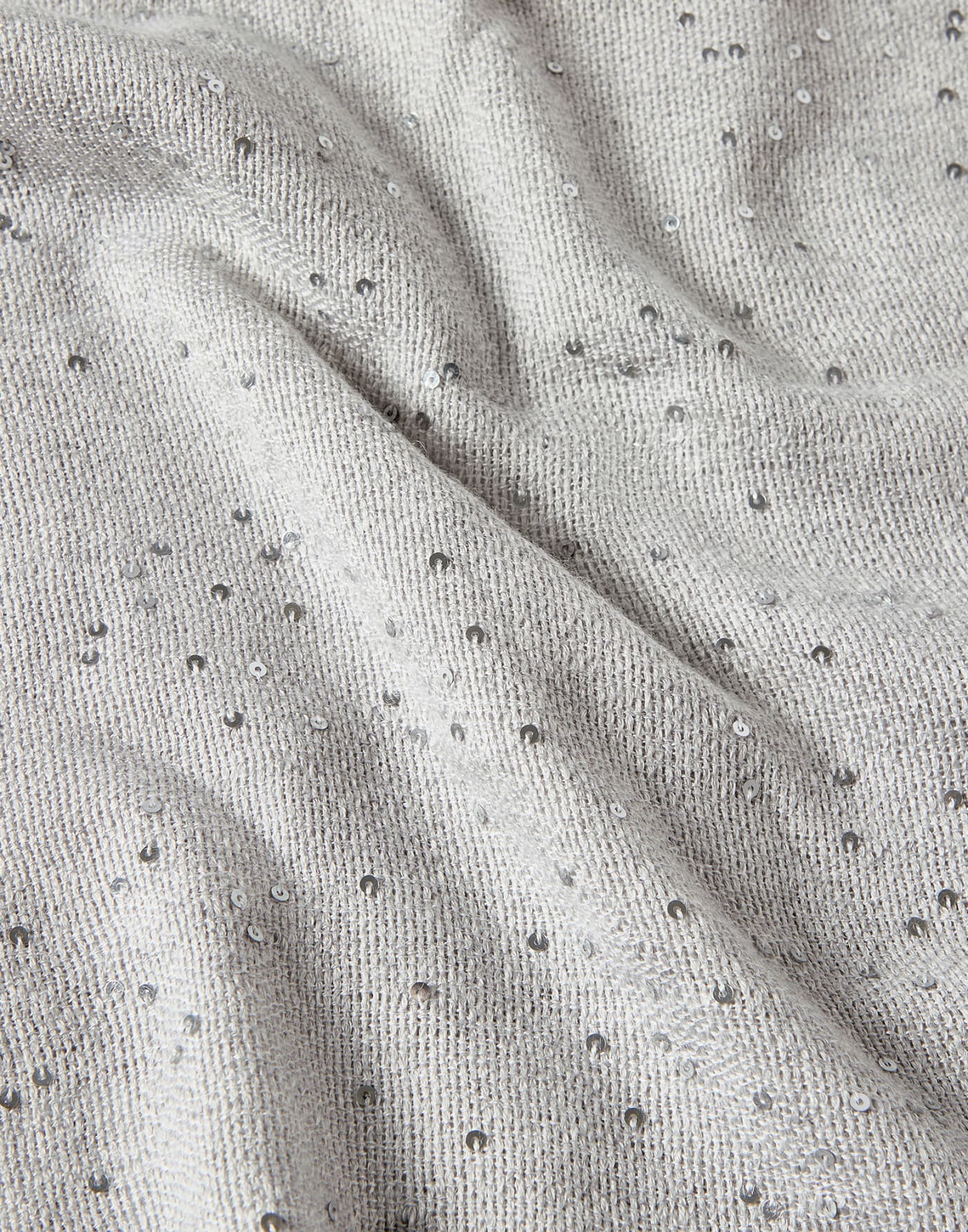 Cashmere and silk Diamond yarn scarf Light Grey Woman - Brunello Cucinelli