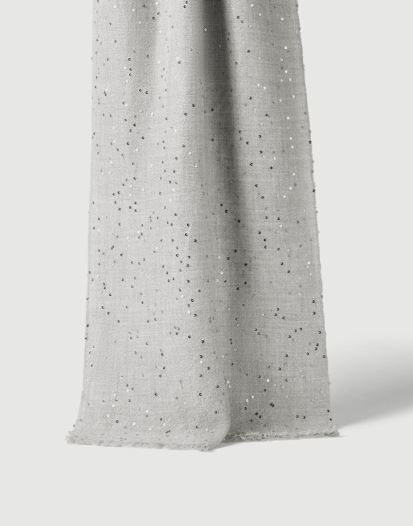 Cashmere and silk Diamond yarn scarf Light Grey Woman - Brunello Cucinelli