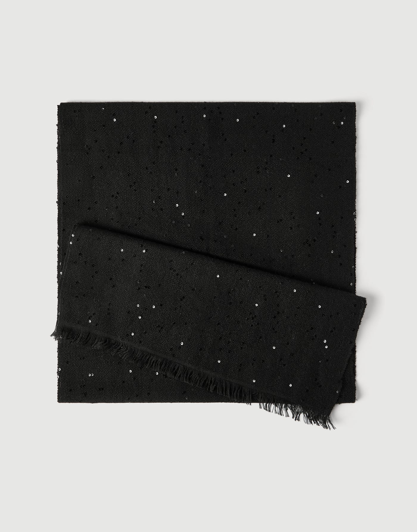 Cashmere and silk Diamond yarn scarf Black Woman - Brunello Cucinelli