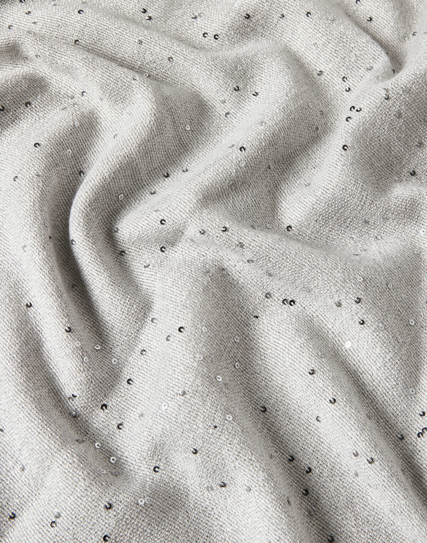 Cashmere and silk Diamond yarn scarf Light Grey Woman - Brunello Cucinelli