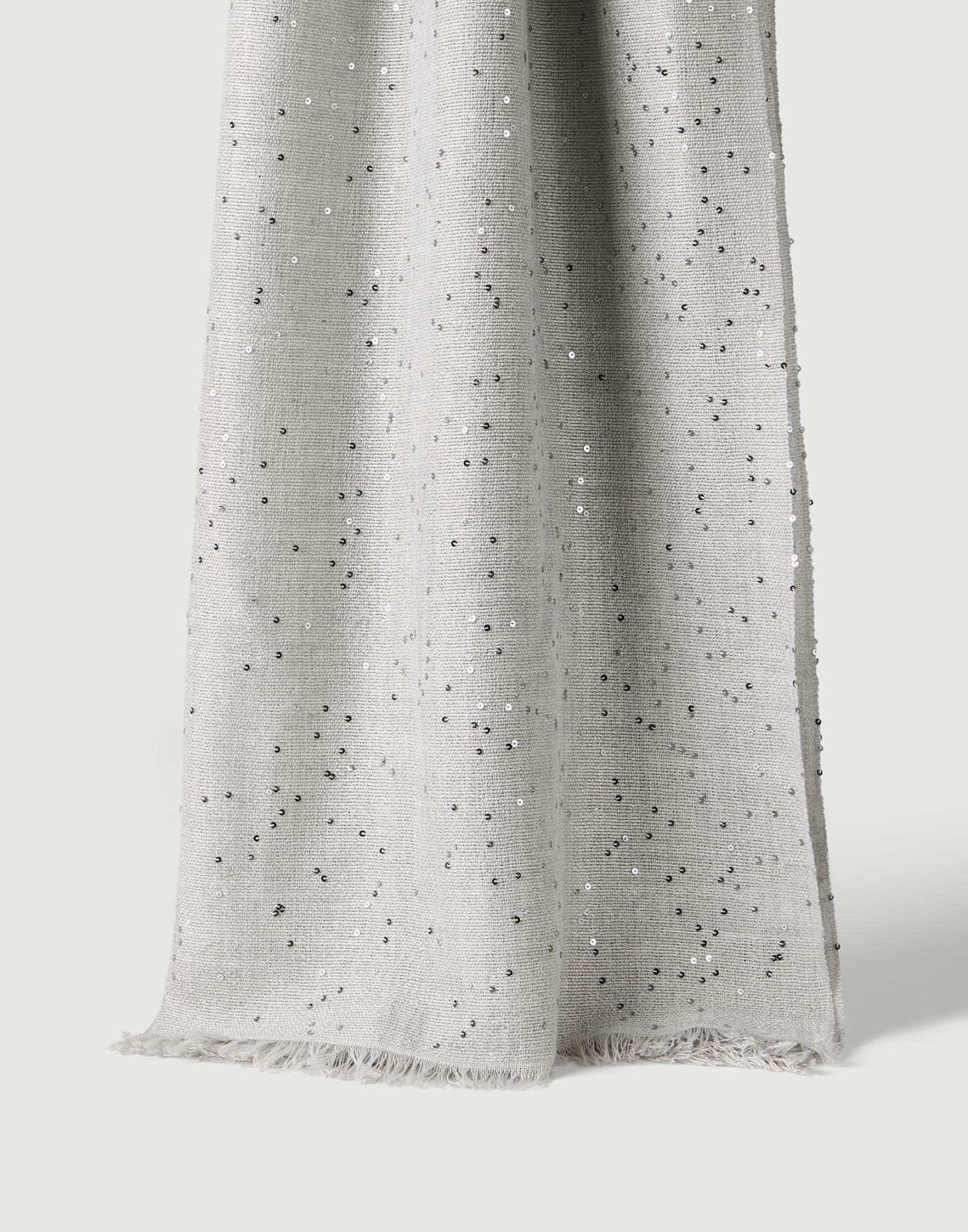 Cashmere and silk Diamond yarn scarf Light Grey Woman - Brunello Cucinelli