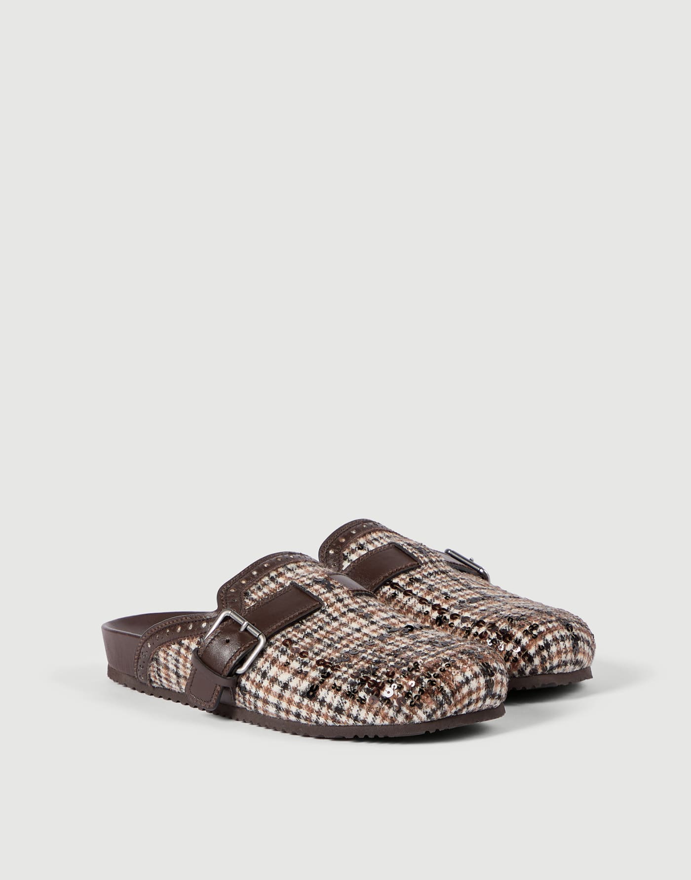 Dazzling Dégradé Embroidery slippers Brown Woman - Brunello Cucinelli