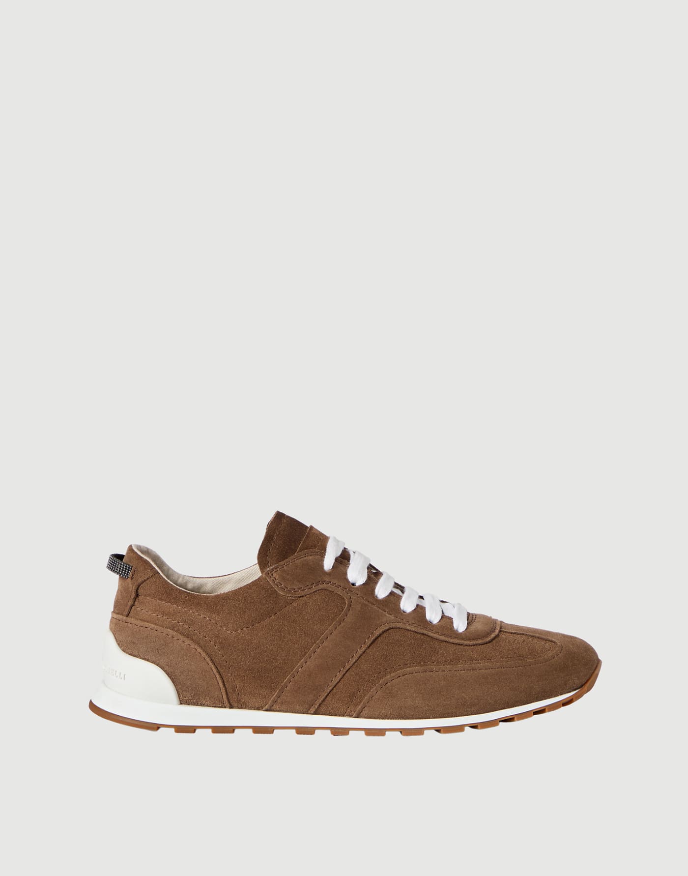 Suede sneakers with monili Caramel Woman - Brunello Cucinelli