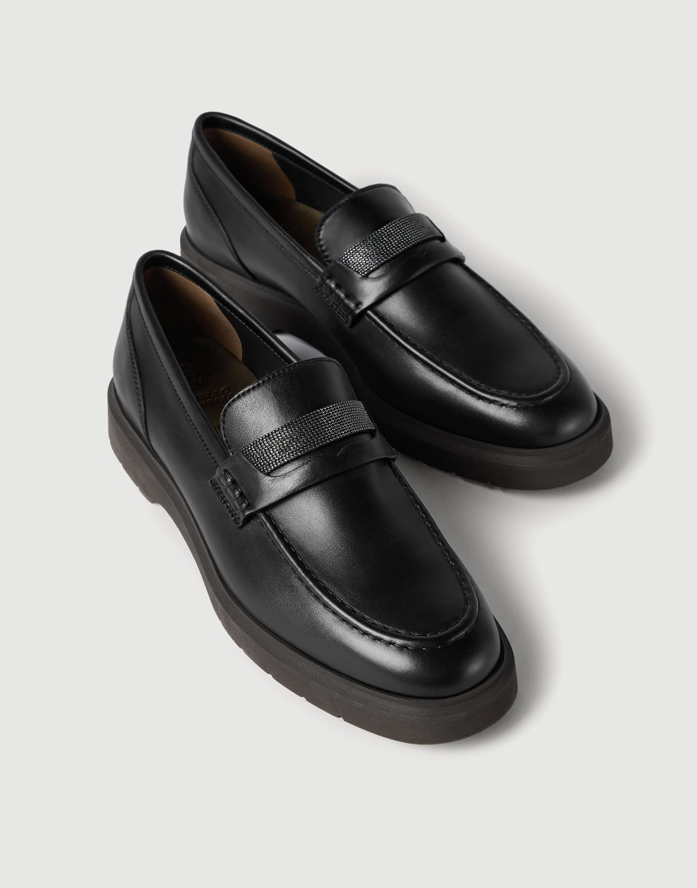 Nappa leather penny loafers Black Woman - Brunello Cucinelli