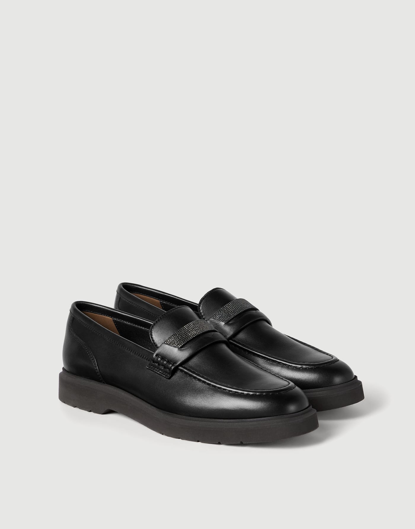 Nappa leather penny loafers Black Woman - Brunello Cucinelli